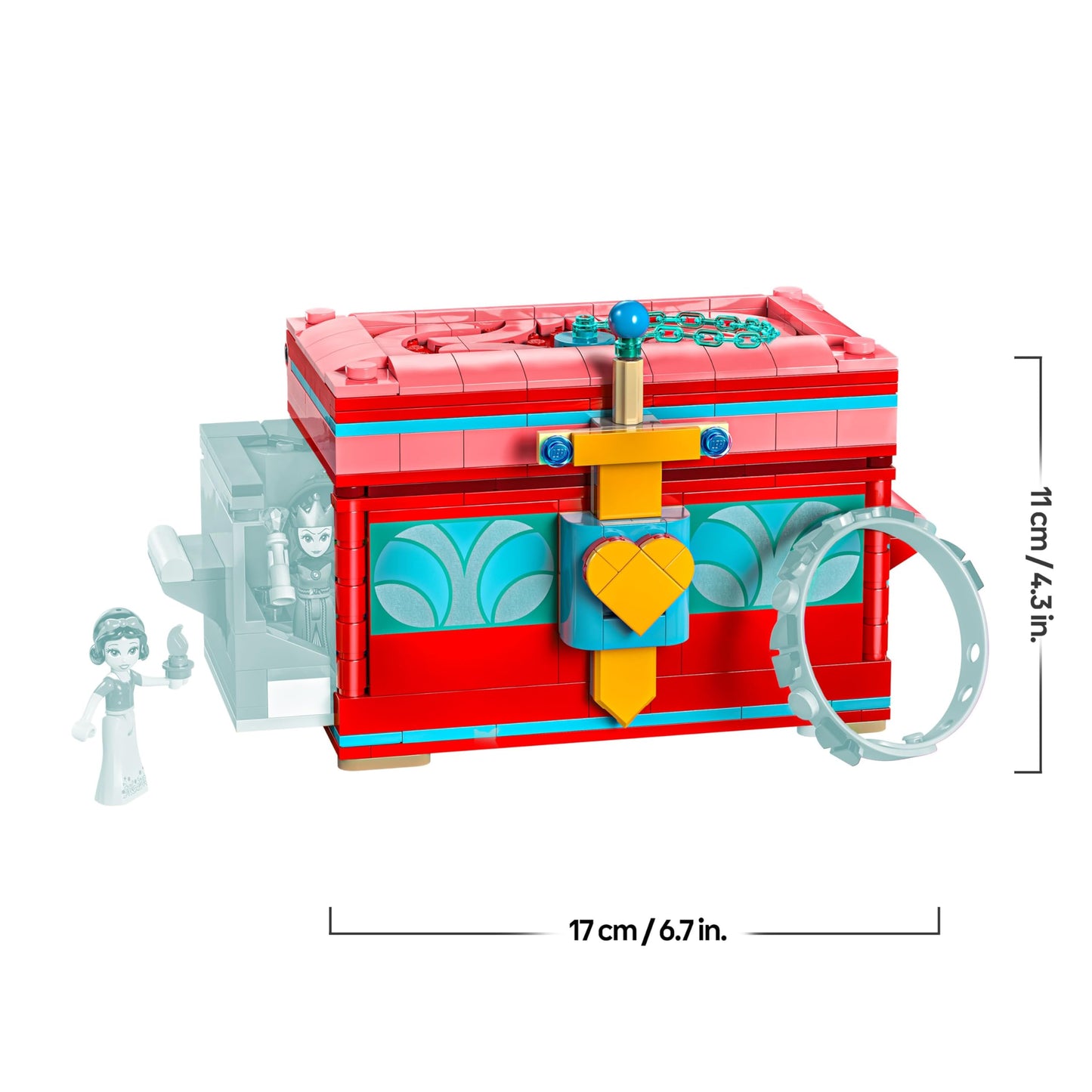 LEGO ǀ Disney Snow White's jewelry box - toy with lockable lid & bracelet plus Snow White & the Evil Queen mini dolls - gift for girls aged 6 and up & film fans - 43276