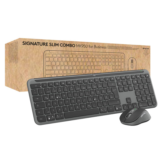 Set tastatură și mouse wireless Logitech Signature Slim MK950 pentru afaceri - 920-012504