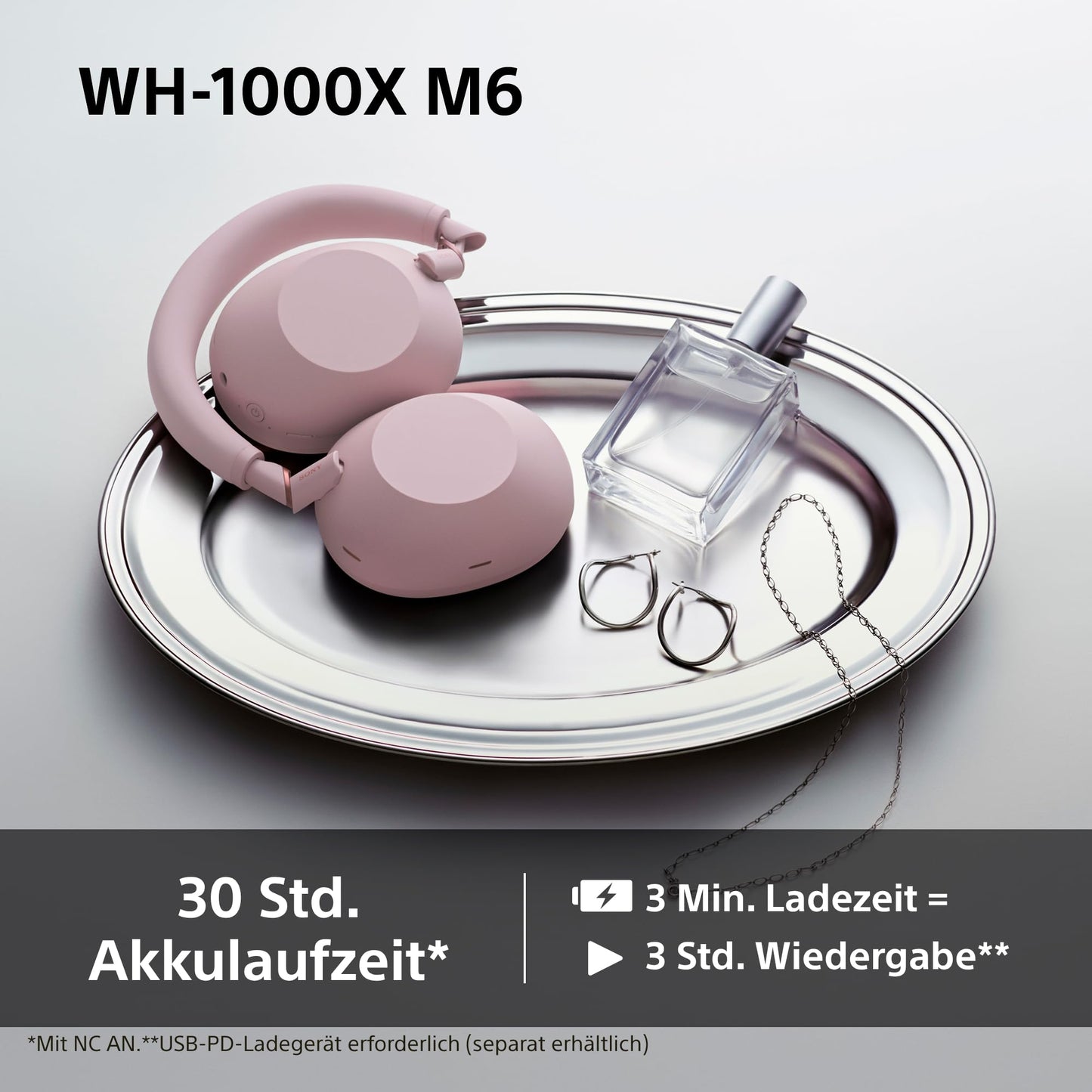 Sony WH-1000XM6 Flagship Wireless Noise Canceling Headphones, Signature Hi-Res Sound, Bluetooth Over-Ear Headphones, Foldable Design, Magnetic Carrying Case, 30 Hour Battery Life NC An- Sand Pink - WH1000XM6P.CE7
