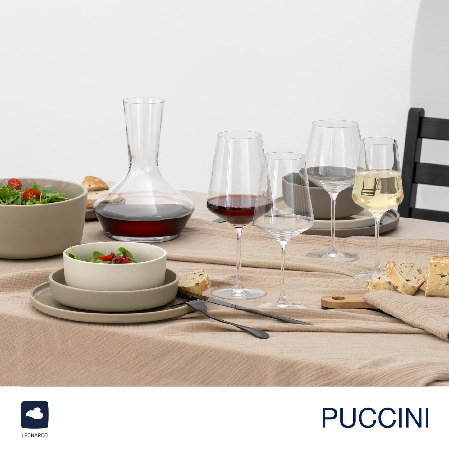 LEONARDO HOME PUCCINI red wine glasses (set of 6) incl. polishing cloth • Dishwasher-safe red wine glasses (750 ml) • Shockproof & suitable for everyday use • 040978