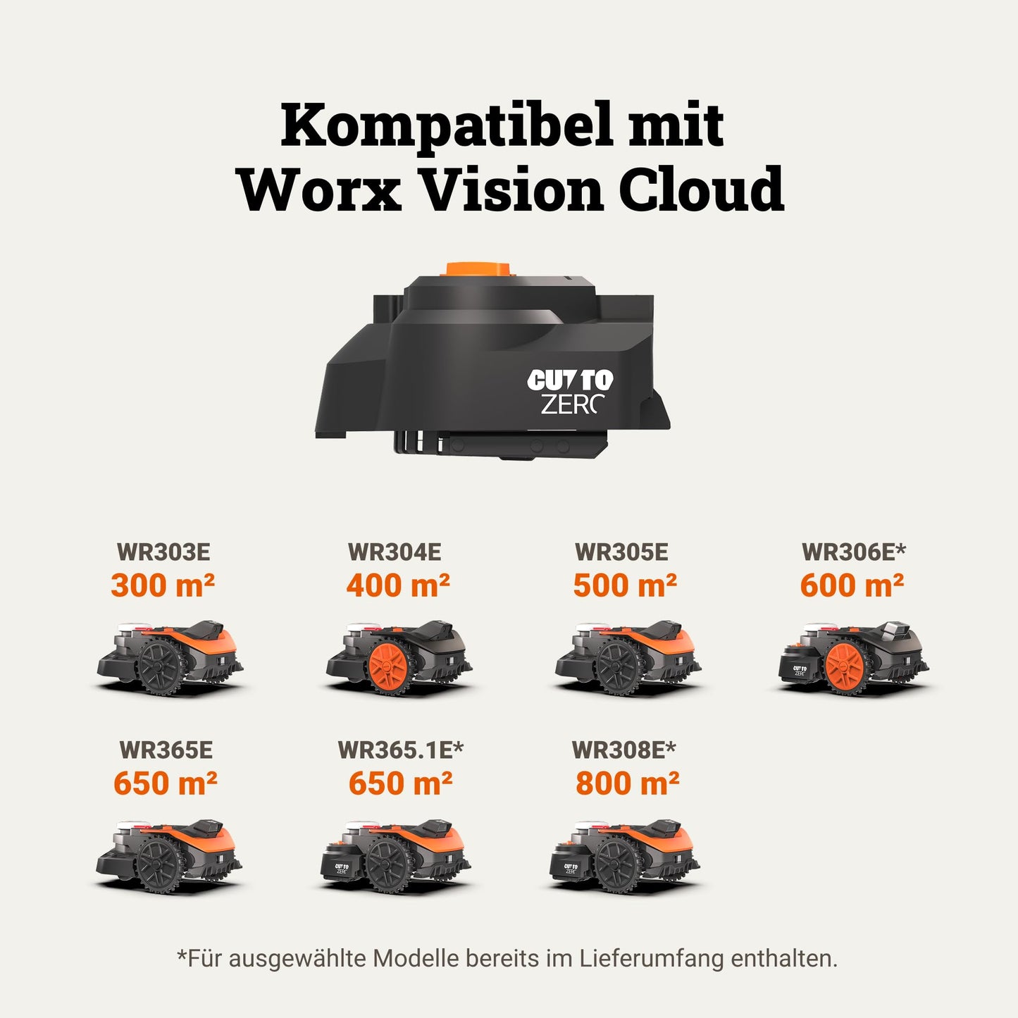 WORX WA0925 Cut-to-Zero Edge Cutting Module, edge trimming attachment for Vision Cloud S/M models (enables mowing close to the edge for maximum area utilization) - WA0920.A
