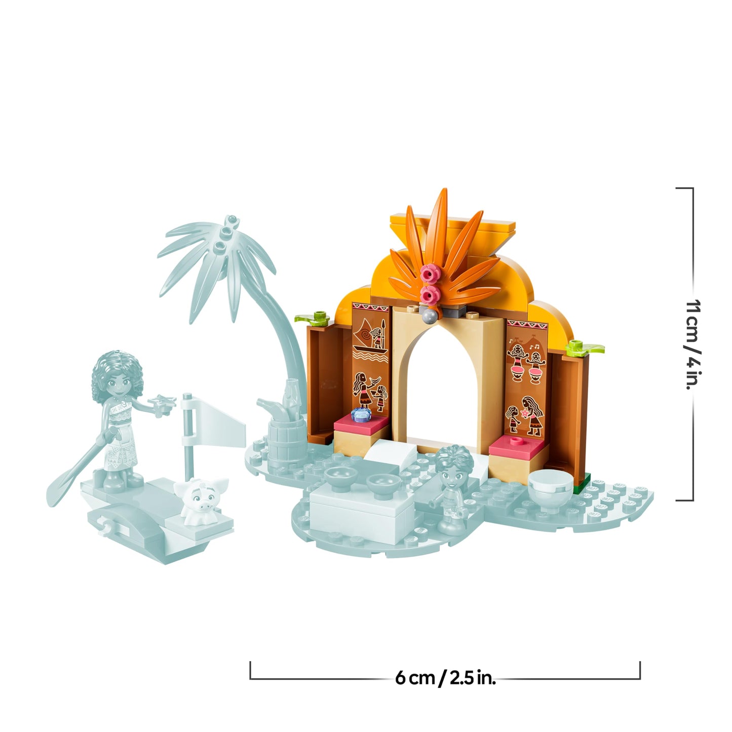 LEGO ǀ Disney Moana Vaiana's hut and boat - educational toy with 2 mini dolls and Pua animal figure - birthday gift for girls and fans aged 4 and over - 43282