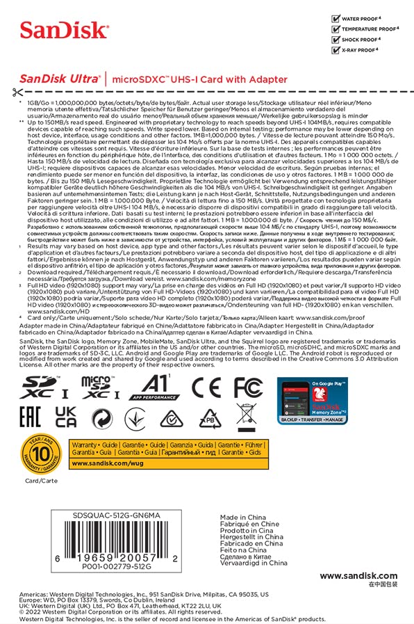 SanDisk Ultra microSDXC 512GB (SDSQUAB-512G-GN6MA)