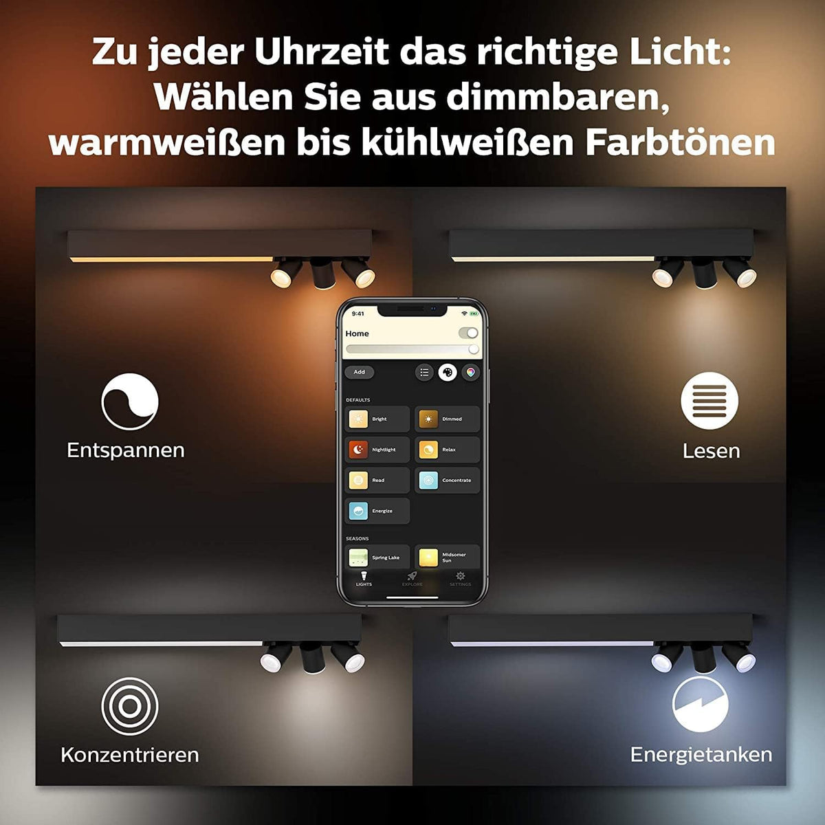 Philips Hue Centris 3er Spotlight, Indoor Lighting, Black - 8720169318434