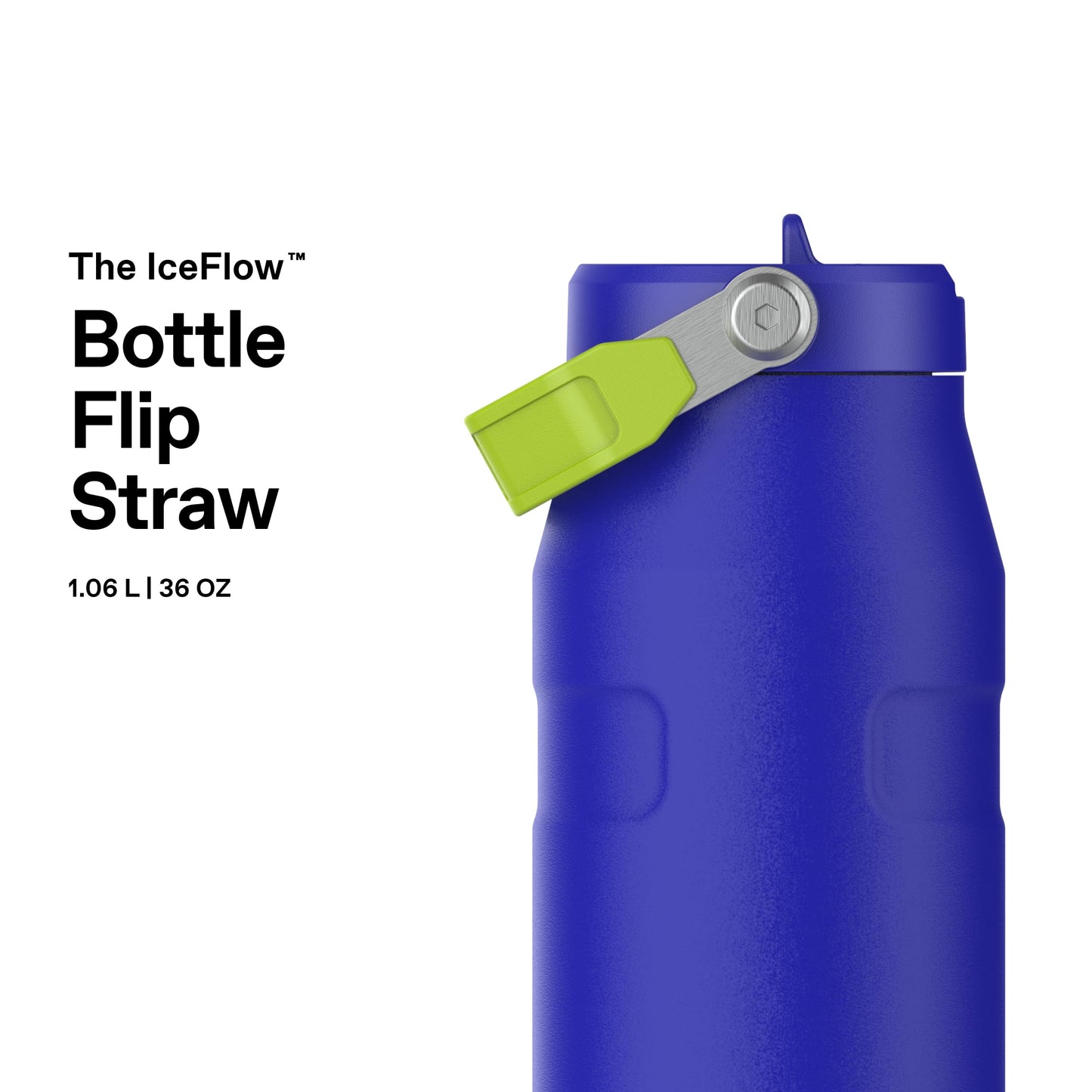 Stanley 1913 Flip Straw Drinking Bottle with Straw 1.06L - Thermal Mug Cools for 17 Hours - Ice Cold for 4 Days - BPA Free - Leakproof - For Cup Holders - Dishwasher Safe - Cobalt Chartreuse - 100000117861