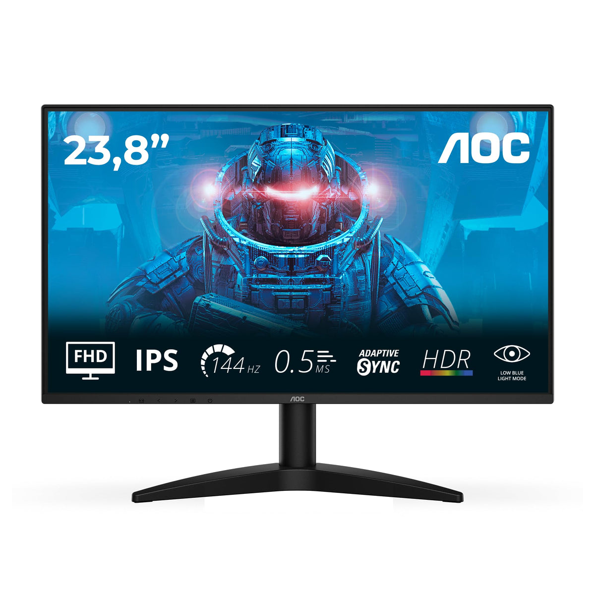 AOC 24B36X Monitor de gaming FHD de 24 inch, 144Hz, panou IPS, 4ms GtG, HDR10, (1920x1080 HDMI 1x 1.4) negru