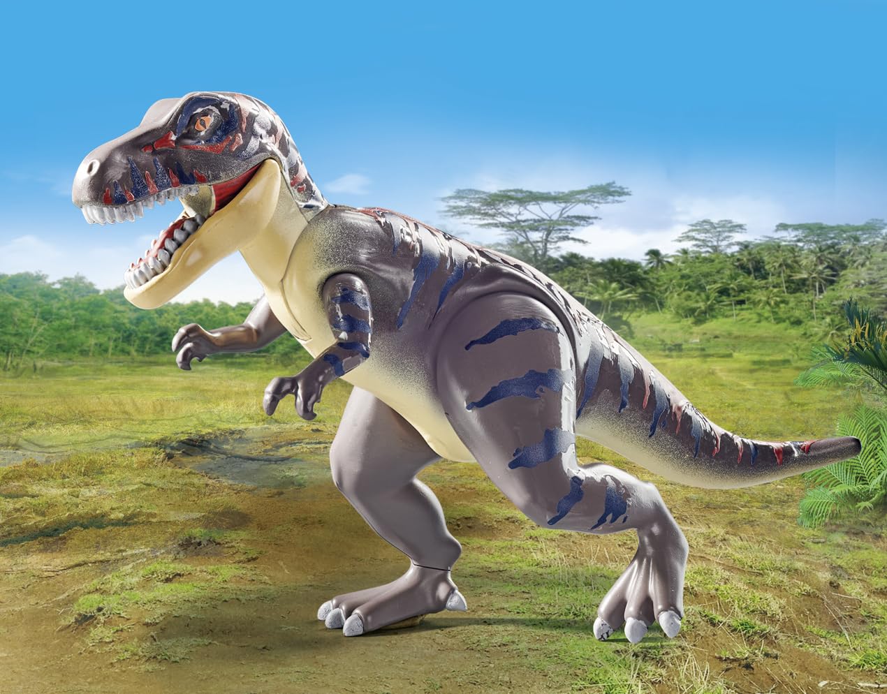 PLAYMOBIL Dinos 71524 T-Rex Tracking, exciting search for the Tyrannosaurus Rex, with motorcycle, camera and real dinosaur bones, sustainable toy for children aged 4 and over
