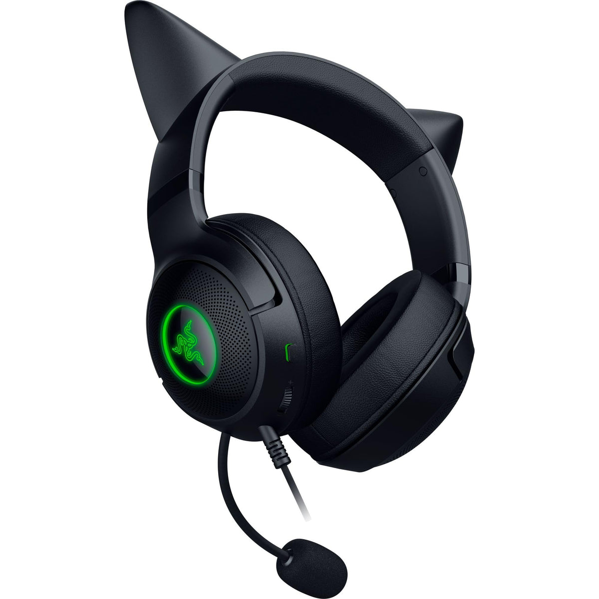 Razer Kraken Kitty V2 - Cască RGB cu fir cu urechi de pisică (Iluminare reactivă pentru streaming, microfon HyperClear, drivere Triforce de 40mm, sunet surround 7.1) Negru - RZ04-04730100-R3M1