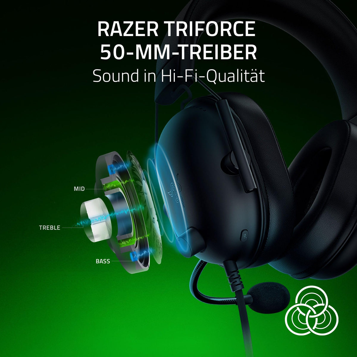 Razer BlackShark V2 X (Xbox) - Wired eSports headset for Xbox S-X console (250g, cardioid microphone, 50mm drivers, passive noise cancellation, 3.5mm connection) Black - RZ04-03240900-R3M1
