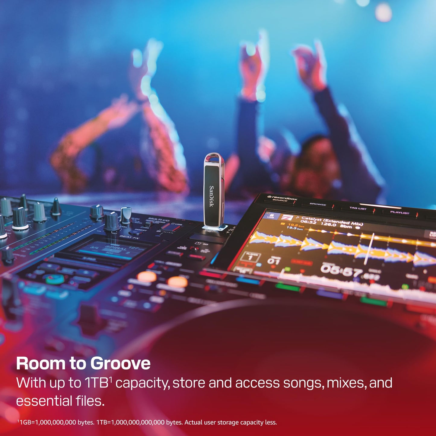 SANDISK DJ flash drive 512GB (tested and optimized for Pioneer DJ & AlphaTheta, dual drive with USB-C/USB-A, up to 1,000MB/s read & 900MB/s write, incl. rekordbox Creative subscription) - SDDDE1-512G-GR46