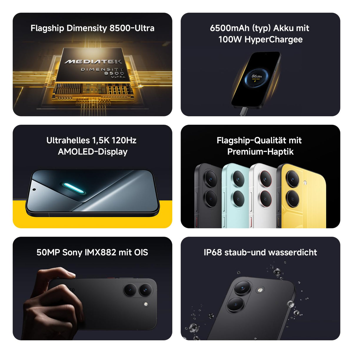 Xiaomi Poco X8 Pro Smartphone 12+512GB, 6500mAh Battery, 50MP Camera, Yellow