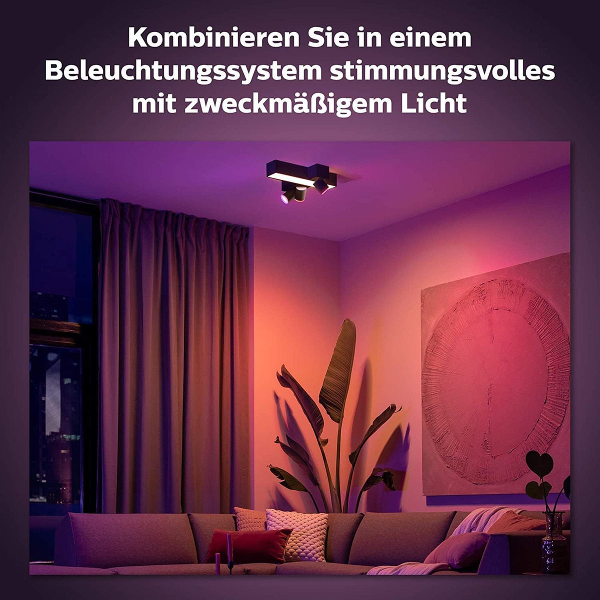 Philips Hue Centris 3 Spot Light, Iluminat interior, form încrucișată, Negru - 8720169318670