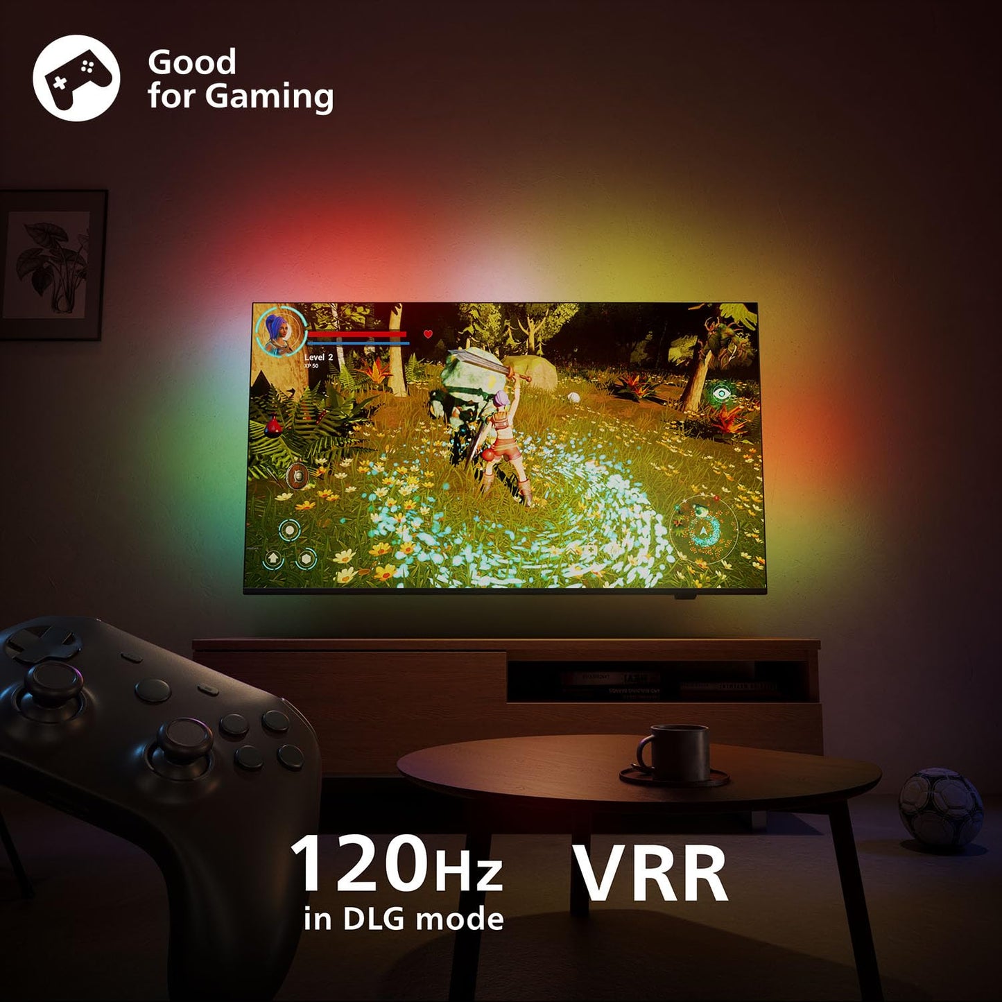 Philips Ambilight 55PUS8600 4K QLED Smart TV - 55 inch display with P5 Perfect Picture Engine Ultra HD, Titan OS, Dolby Vision and Dolby Atmos Sound - 55PUS8600/12