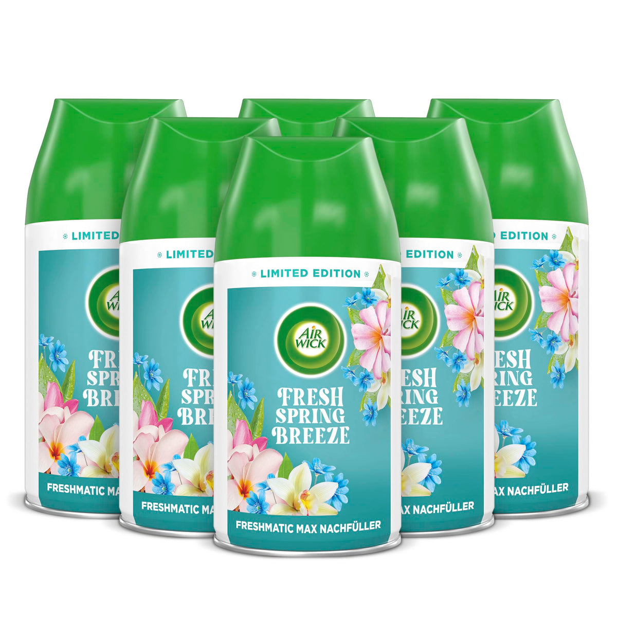 Air Wick Freshmatic Max Spray de cameră – Refill pentru Air Wick Freshmatic Max – Aromă: Fresh Spring Breeze – 6 x 250 ml refill - 3276004