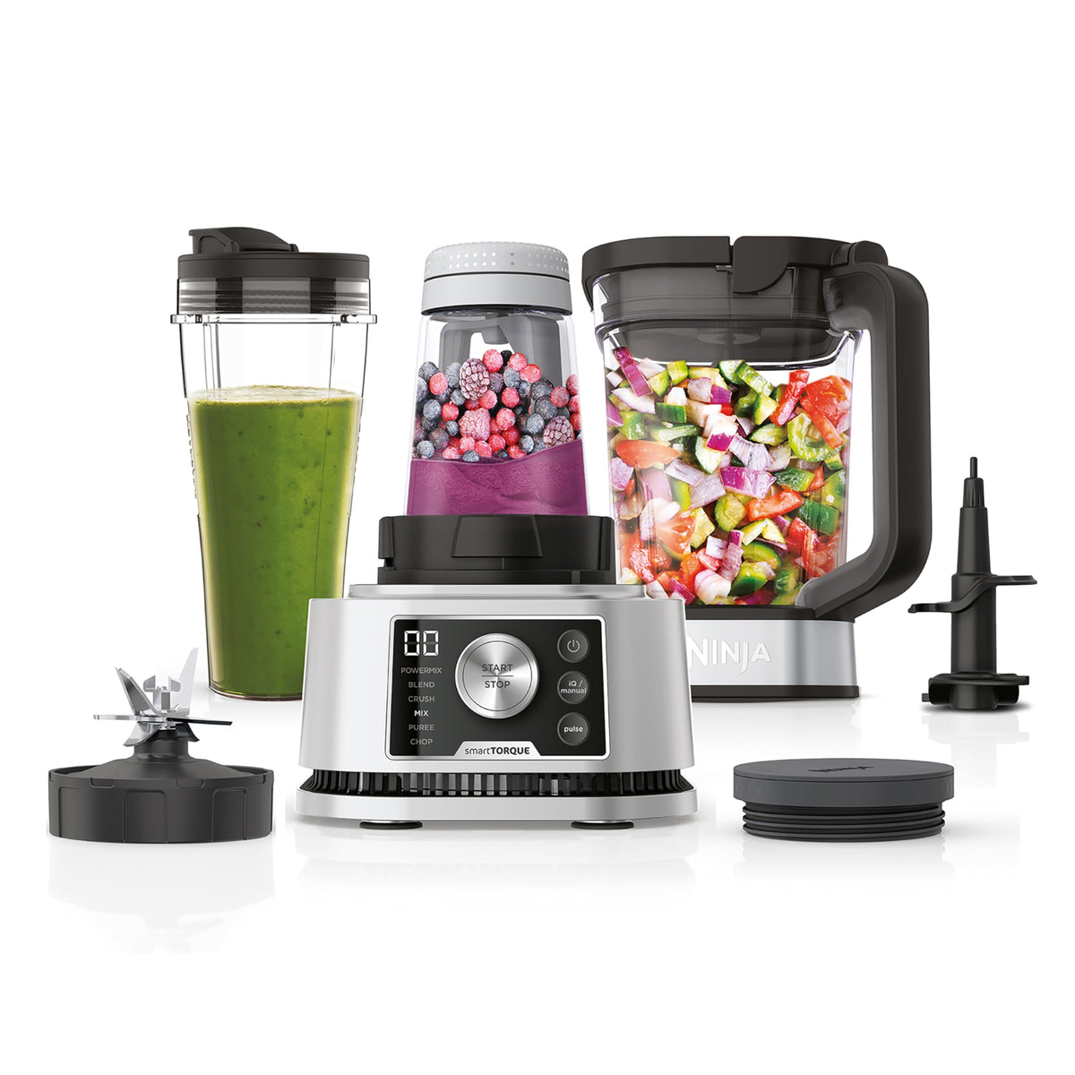 Ninja Foodi Power Nutri Mixer Smoothie Maker 3-in-1, Silver CB350EU