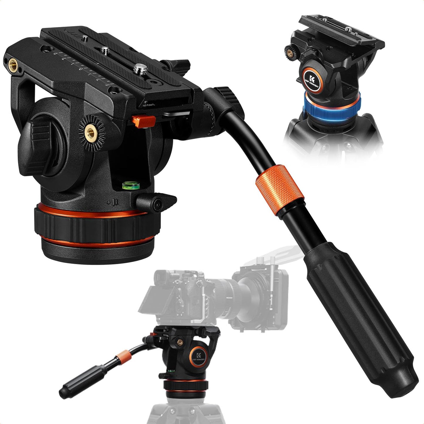 K&F CONCEPT 360° panoramic fluid head, video head with gentle damping - BV50