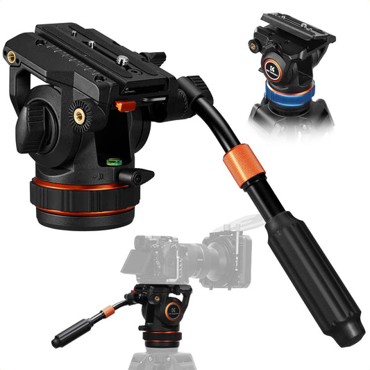 Cap fluid panoramic K&F CONCEPT 360°, cap video cu amortizare ușoară - BV50
