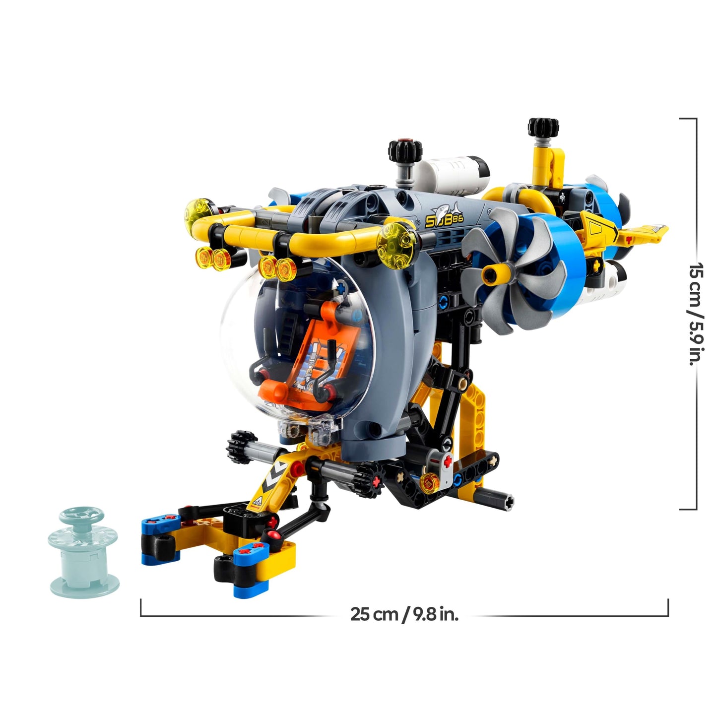 LEGO Technic deep sea explorer submarine toy, building toy for children, boys and girls aged 9 and up, creative birthday gift ideas, buildable vehicle, with rotating propellers 42201