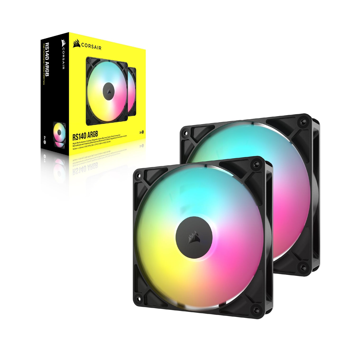 Ventola - Corsair - Rs140 Argb - 140 Mm - Confezione Da 2 - Controllo Pwm - CO-9050183-WW