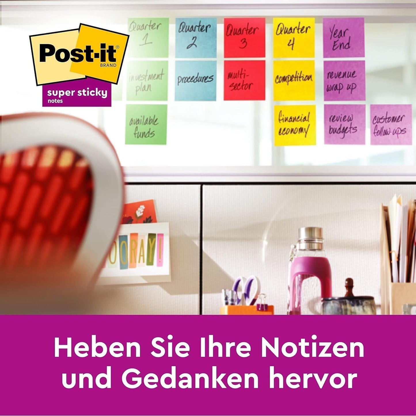 Post-it Super Sticky Notes, 12 pads (1080 sheets), 76mm x 76mm, Yellow - 654-S