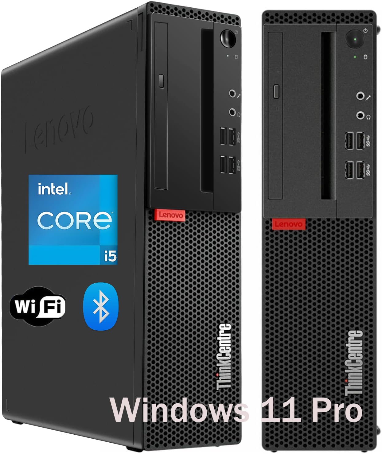Lenovo ThinkCentre M710s SFF Desktop Computer PC, Intel Core i5-7400, 8 GB RAM, 256 GB SSD, WiFi, Bluetooth, US QWERTY Keyboard, Windows 11 Pro (Refurbished)