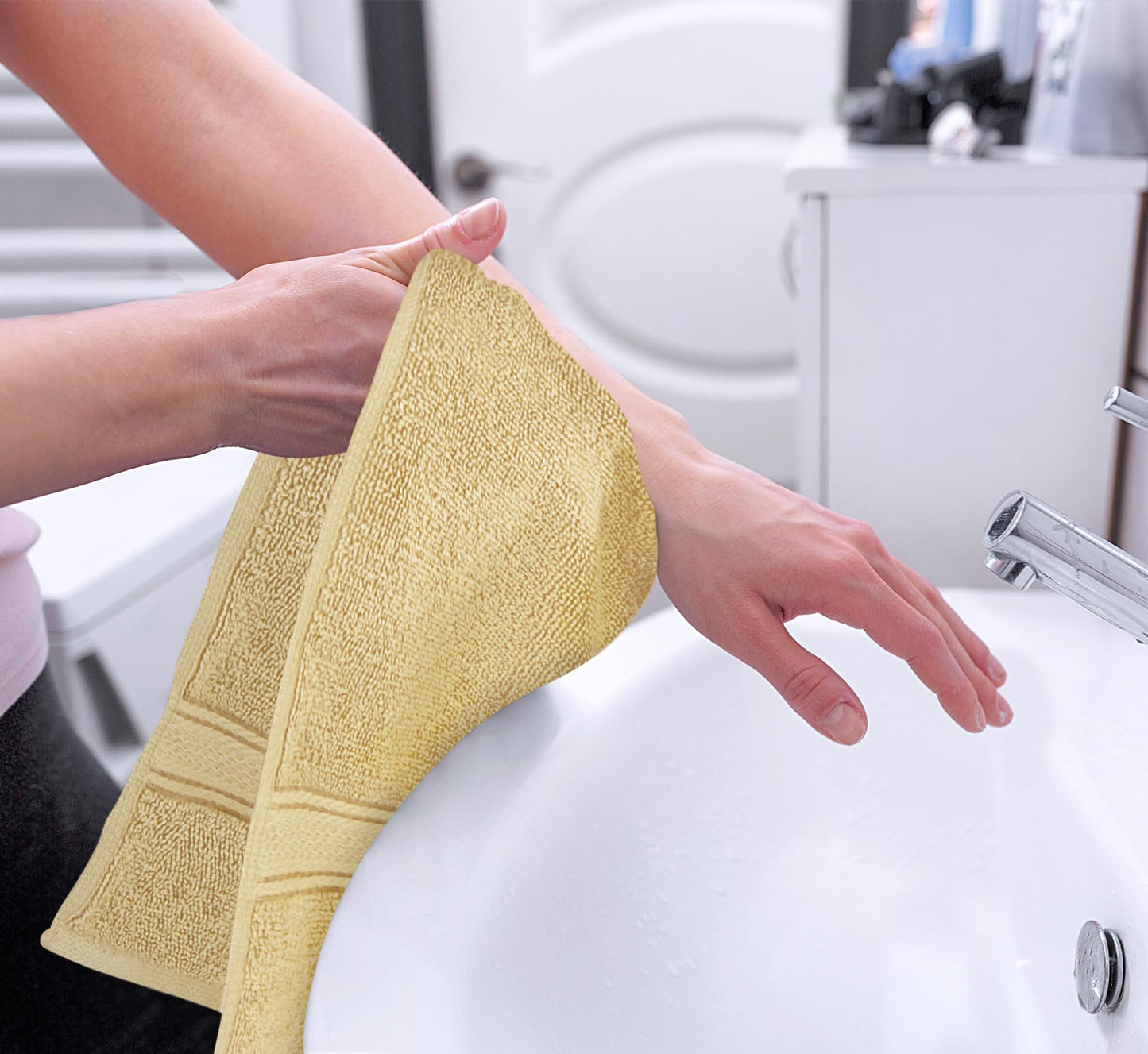 Utopia Towels - Cotton Hand Towel Set - 100% Cotton Ultra Soft and Very Absorbent, 41 x 71 cm - Pack of 6 (Beige) - SC6