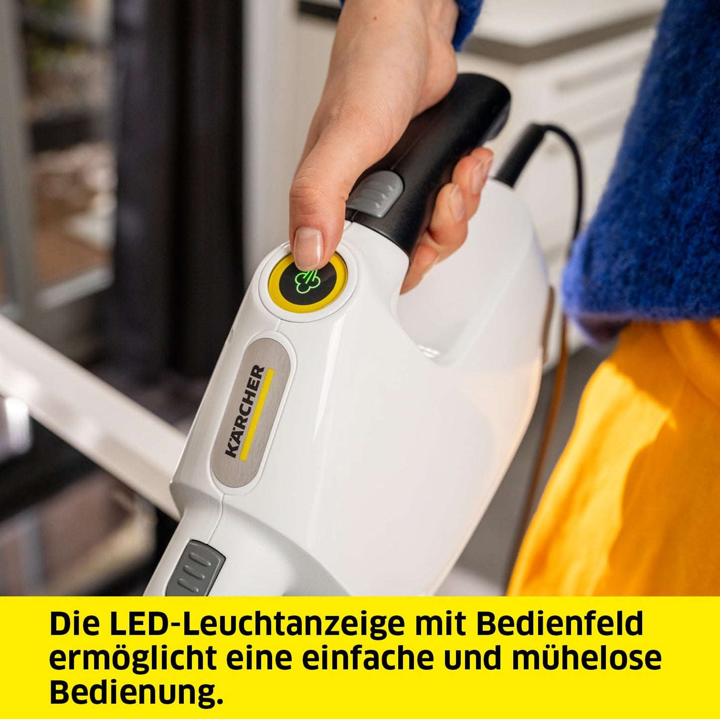 Kärcher steam cleaner SC 1 Multi, heating time: 30 s, heating output: 1,300 W, area output: 30m², tank: 200 ml, for comfortable and pore-deep cleaning, white - 1.516-404.0