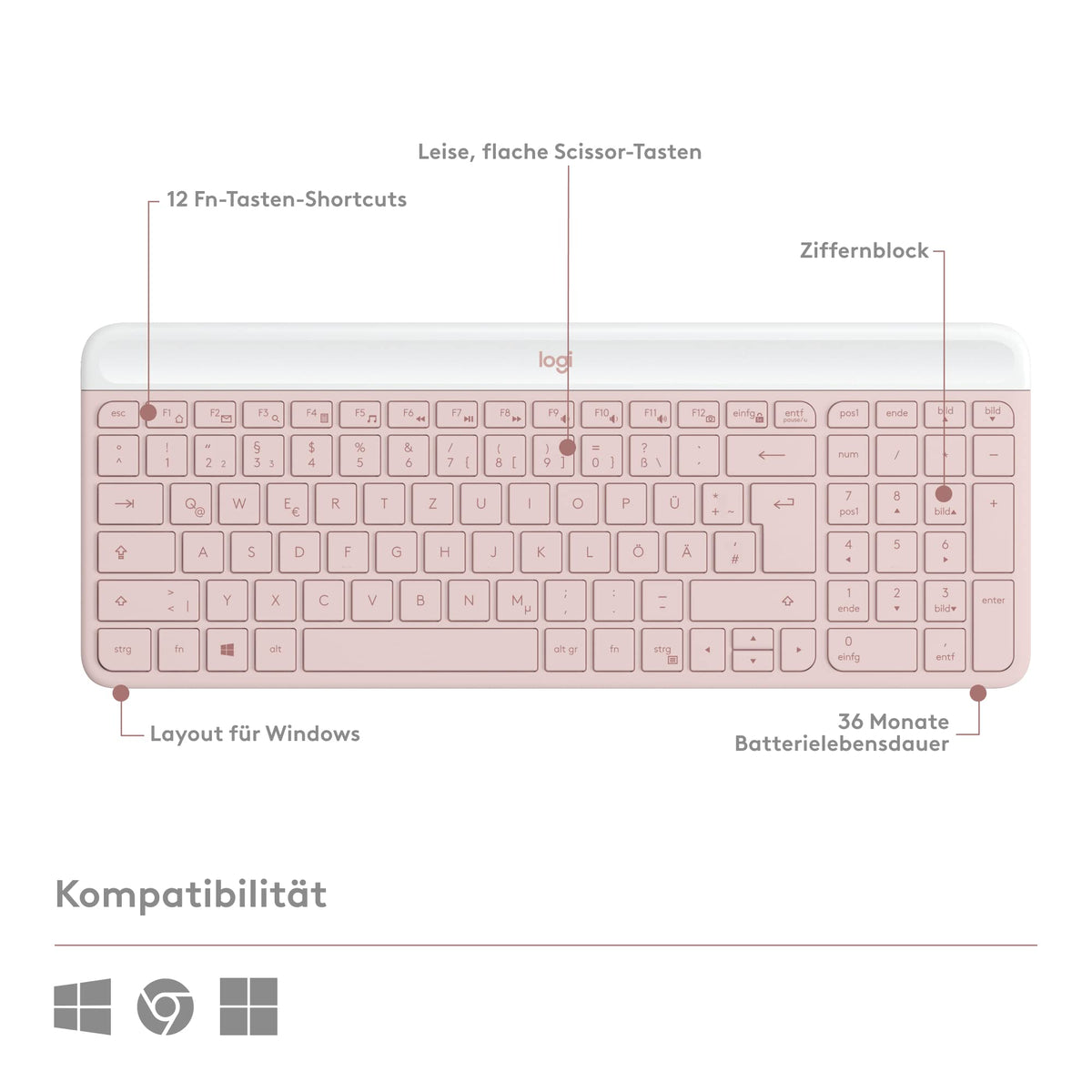 Logitech MK470 Slim Combo Wireless Keyboard-Mouse Set - Modern - 920-011314
