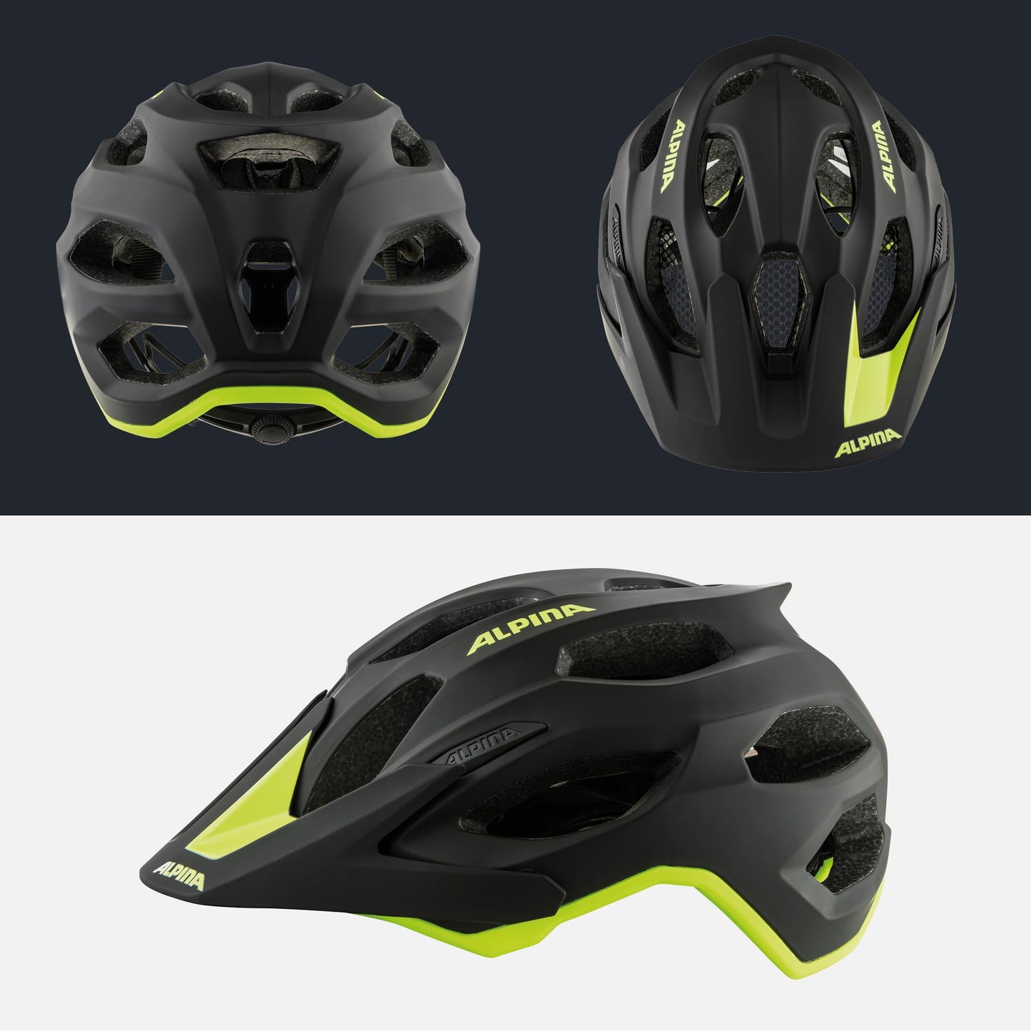 ALPINA Carapax 2.0 MTB bicycle helmet, Black-neon Yellow matt, 52-57 cm - A9725142
