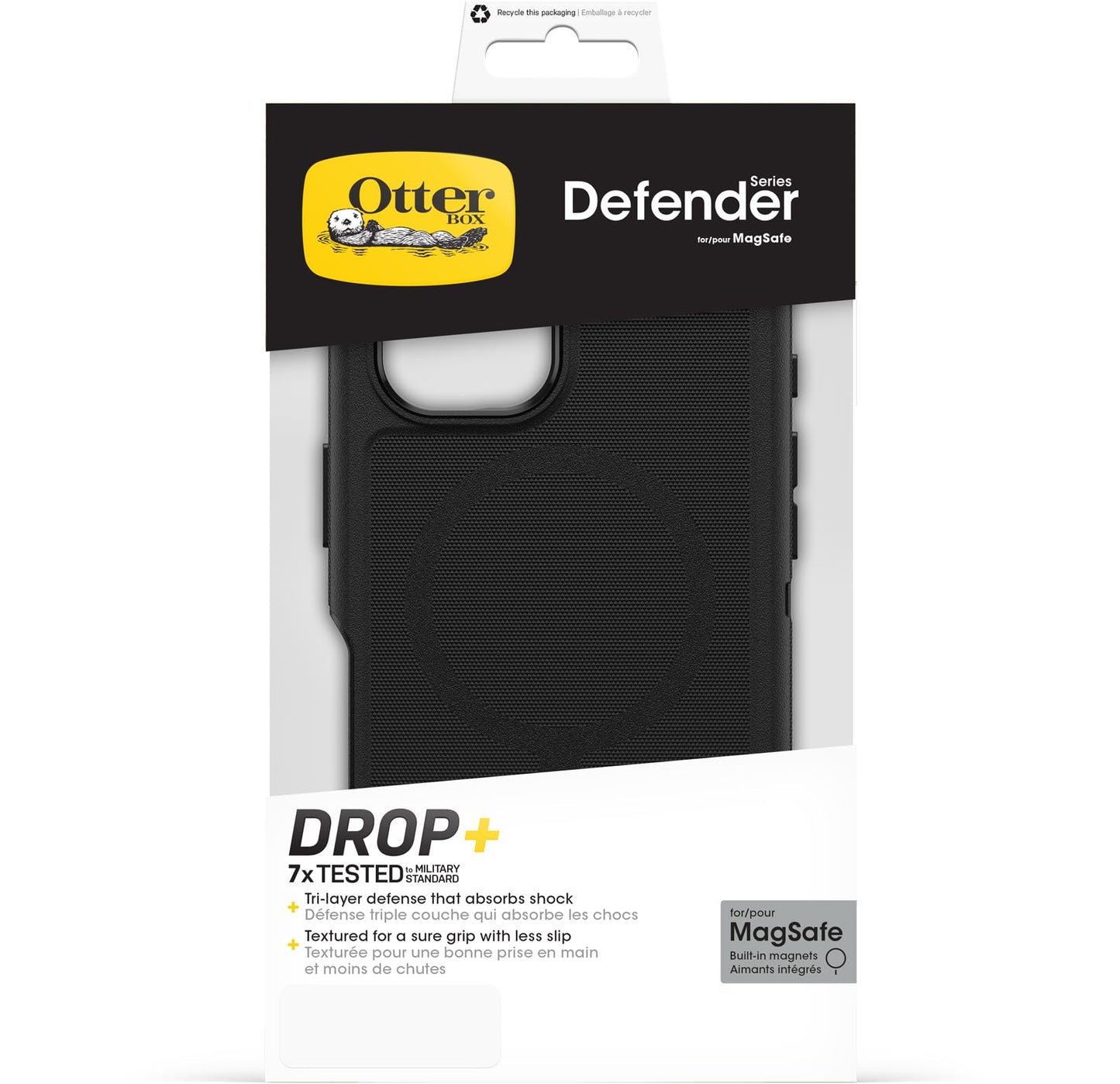 OtterBox Defender Series MagSafe Case for iPhone 16 Plus Shockproof Drop Proof Ultra Heavy Duty Protective Case 7X Military Grade Tested Black - 77-95949