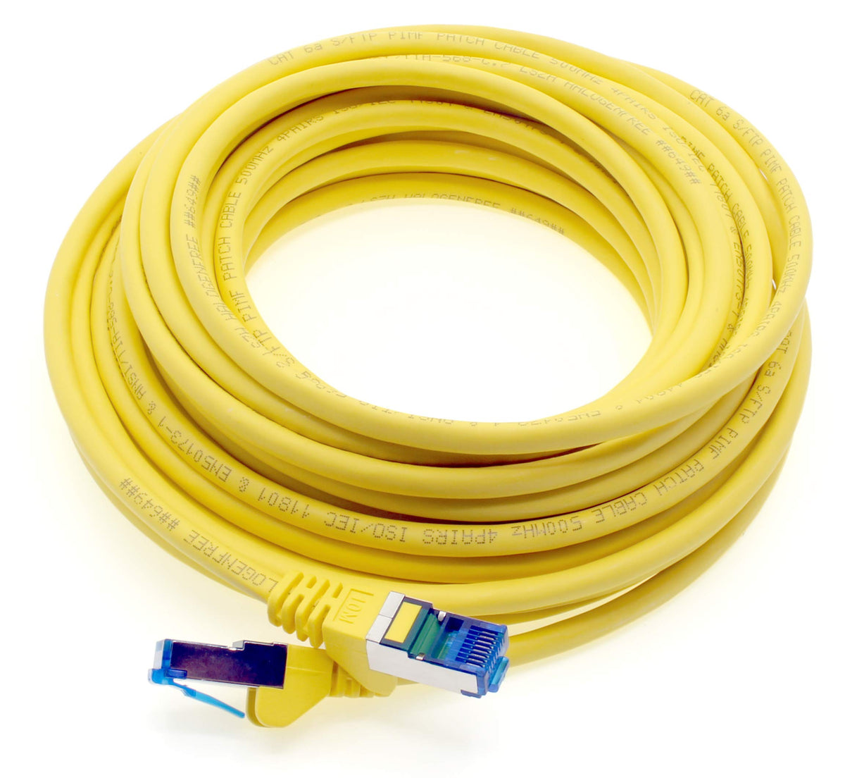 1aTTack.de Patch Cable – 5X 7.5m Ethernet, Network, LAN Cable CAT6a (for Gigabit Networks, Routers, Switches, Modems with RJ45 Input – Yellow) - 4251073691008