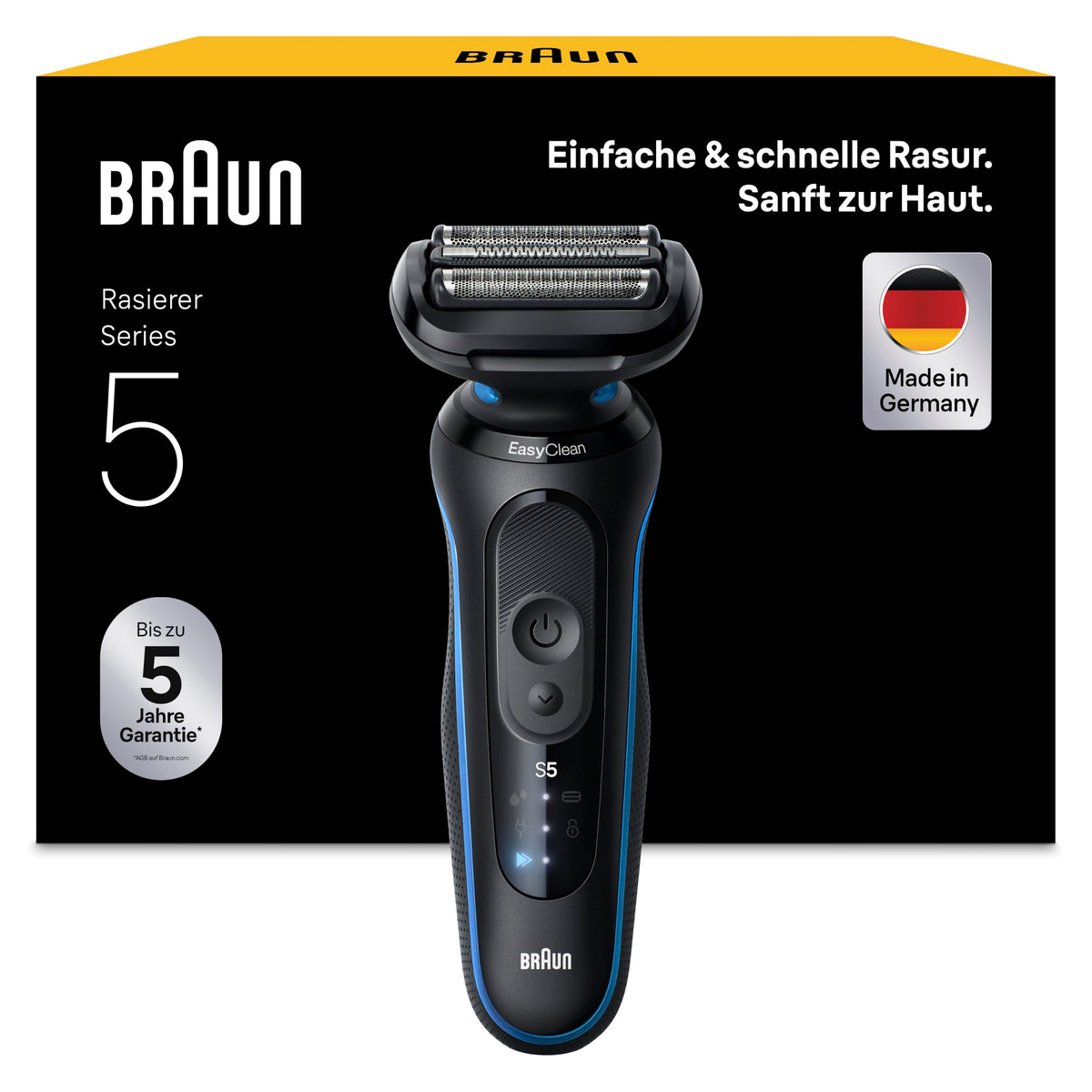 Braun Rasierer Herren Elektrisch Series 5, Rasierapparat, 51-B1000s, Blau