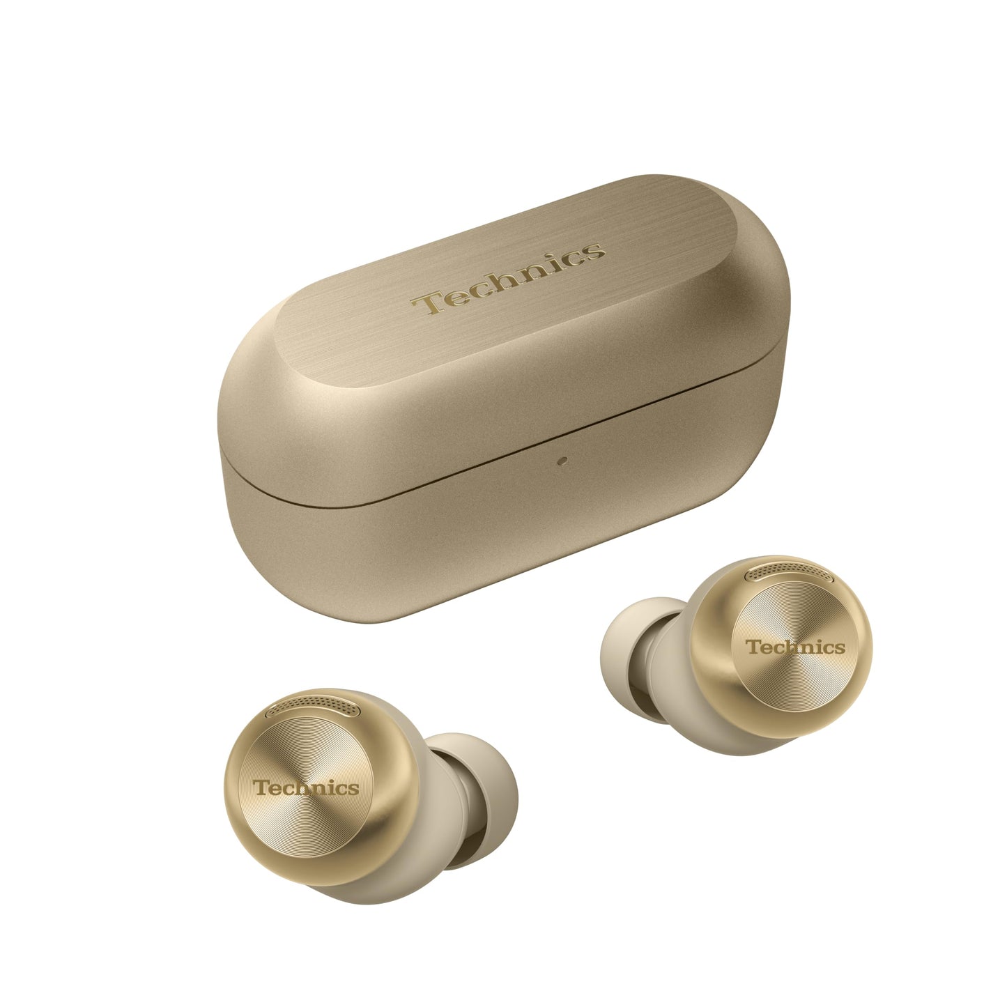 Technics EAH-AZ100E-N Wireless Noise Canceling Headphones, Comfortable In-Ear Headphones, Multipoint Bluetooth, Voice Focus AI, Champagne Gold