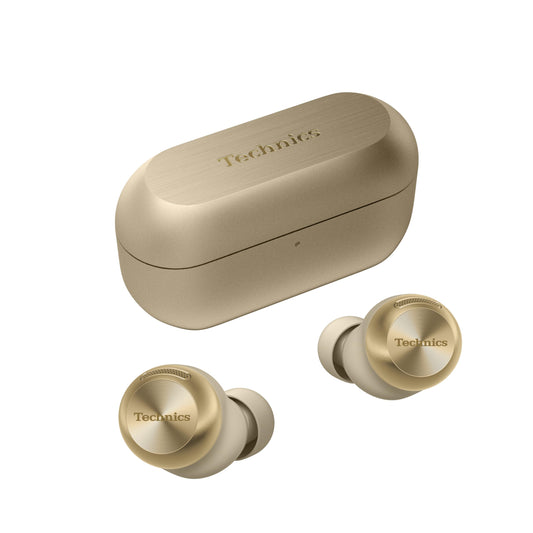 Technics EAH-AZ100E-N Wireless Noise Canceling Headphones, Comfortable In-Ear Headphones, Multipoint Bluetooth, Voice Focus AI, Champagne Gold