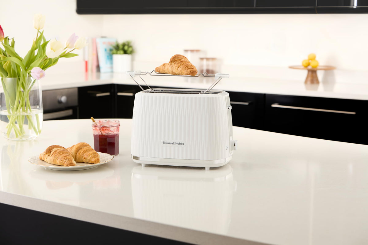 Russell Hobbs Toaster Eden White, 2-Slice, 6 Browning Levels, 27370-56