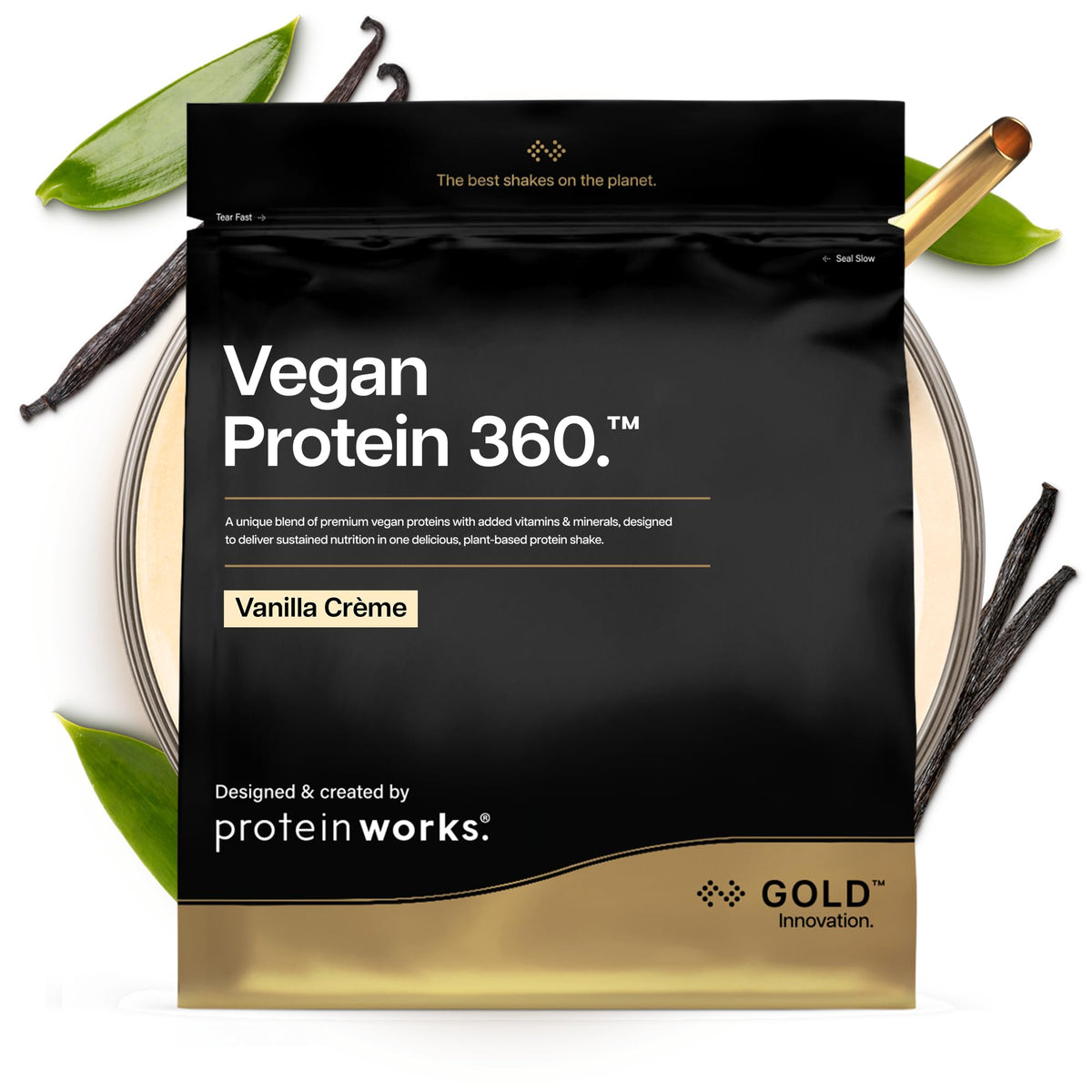 Protein Works | Vegan Protein 360 - Gold, Vanilla Cream, 2kg - POWVEGANVAN2KG
