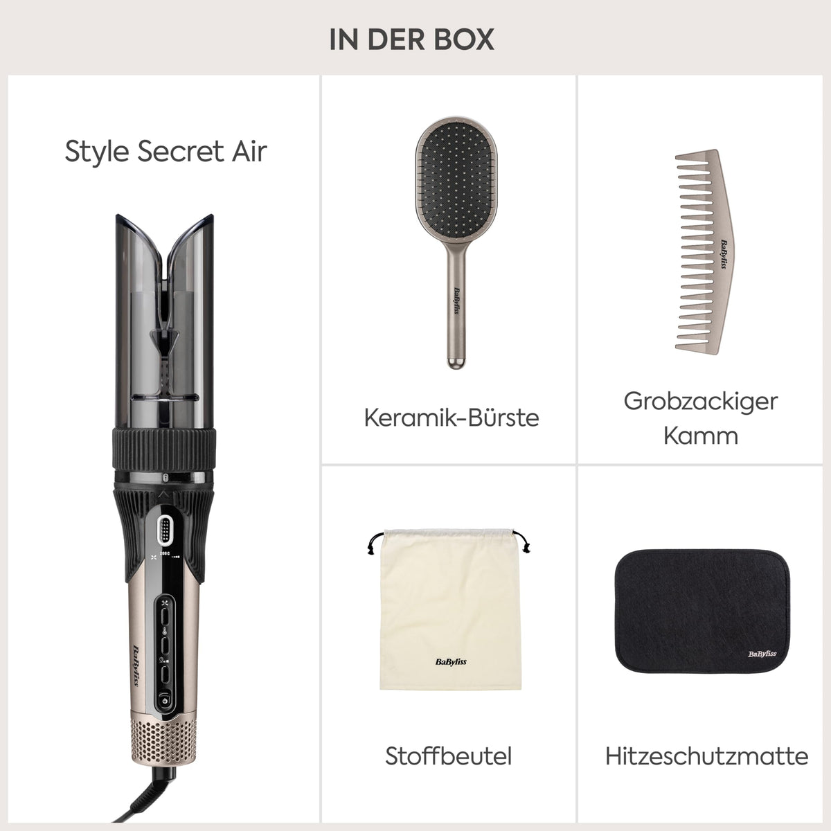 BaByliss Style Secret Air automatic curling iron, 25mm curling styler - C6686E