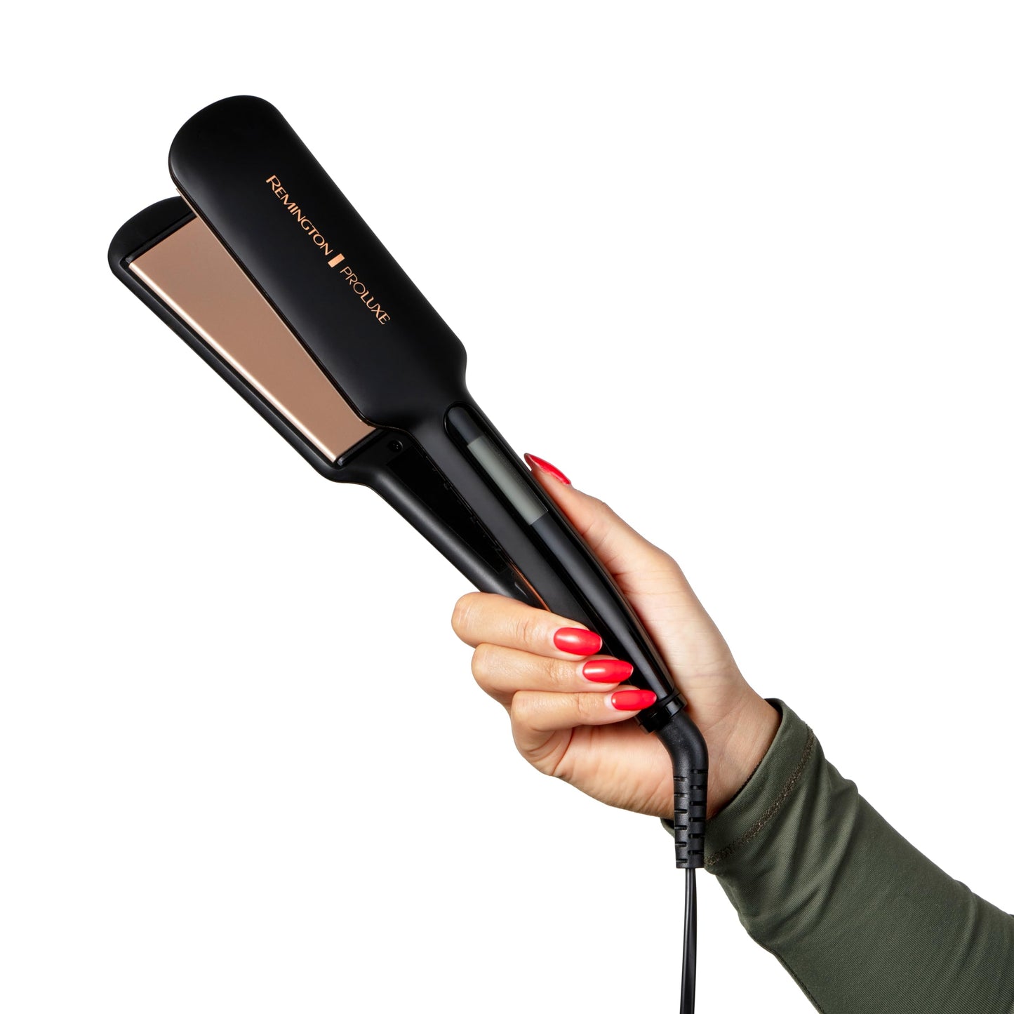 Remington straightening iron [extra wide ceramic styling plates 110 x 50mm] Proluxe (OPTIheat technology, Pro+ setting for gentle styling, digital display, quick heating) hair straightener S9150B