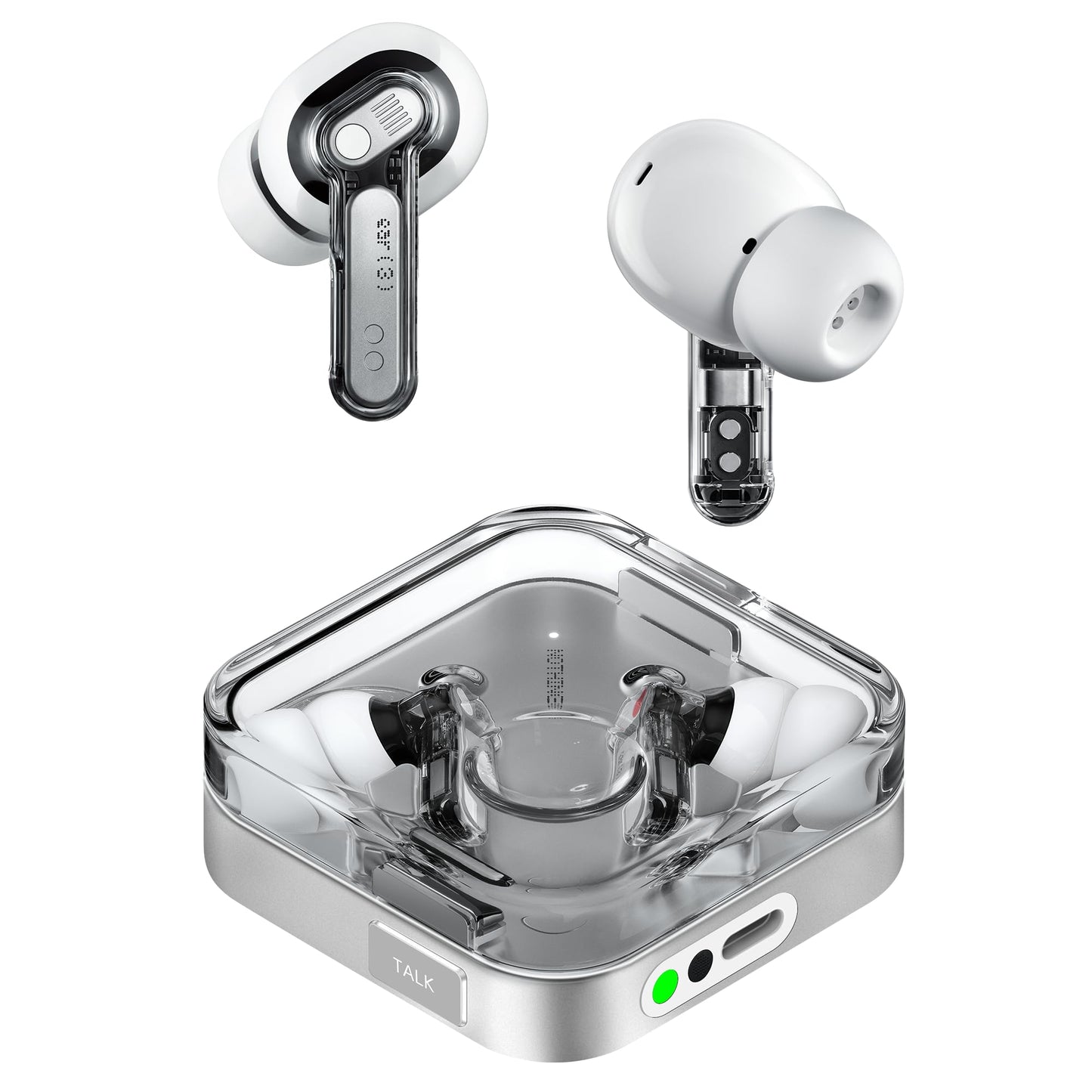 Nothing Ear (3) Wireless In-Ear Headphones, Adaptive Noise Cancellation, LDAC Hi-Res Audio, Super Mic, IP54, Fast Charging, Up to 22 Hours Battery Life, Compatible with Android & iOS - White - B173