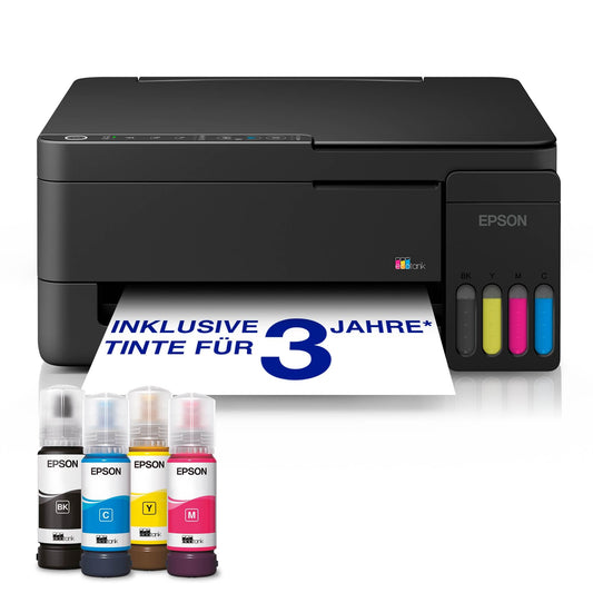 Epson EcoTank ET-2912 | For busy households | Wi-Fi | A4 | Print, Copy, Scan | AirPrint compatible | Compact | Contains up to 3 years of ink