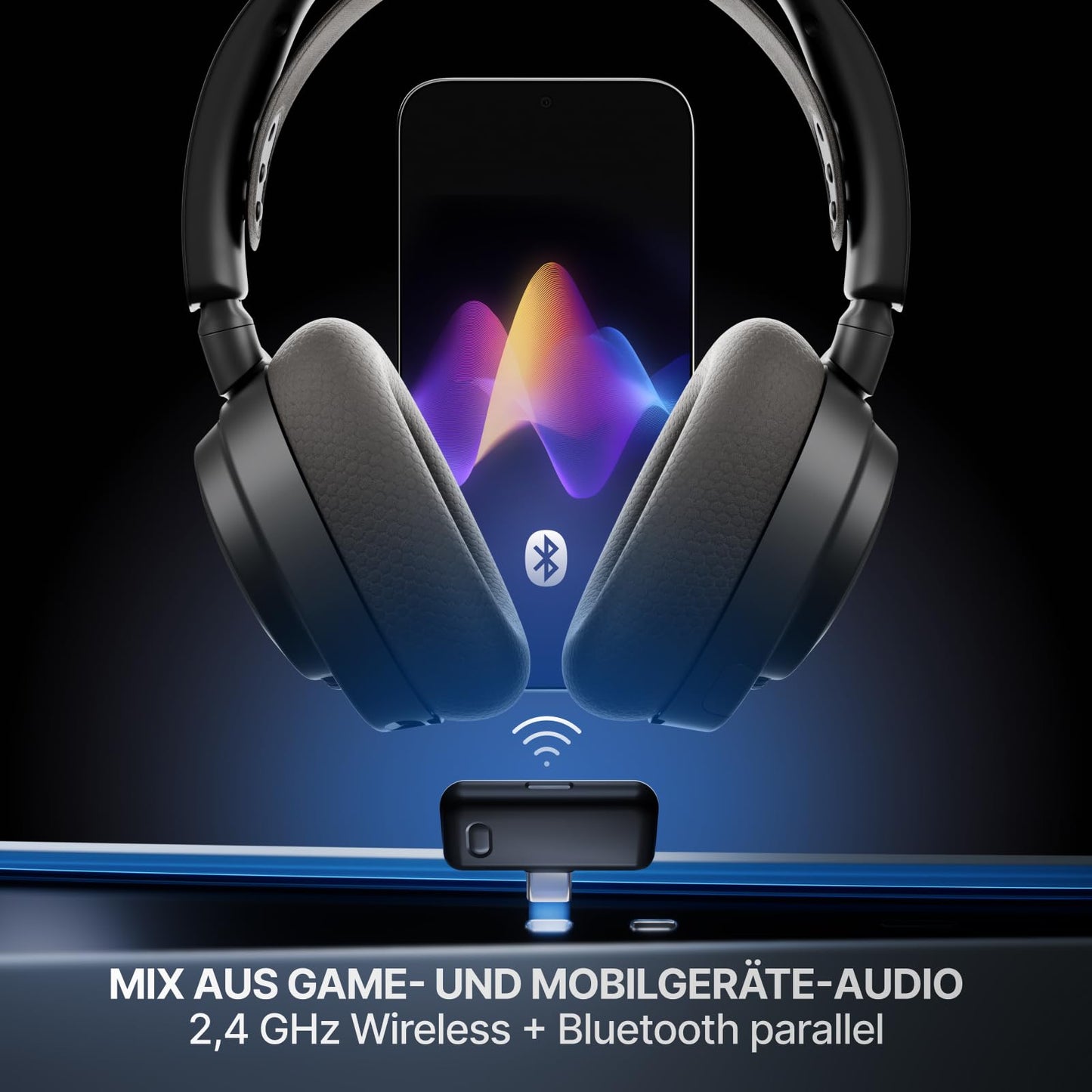 SteelSeries Arctis Nova 7P Wireless Gen 2 - PS5 Headset - Gaming Headset Wireless - App Control - Over 50 Hours Battery & Quick Charge Function - 2.4 GHz + Bluetooth - For PlayStation, PC & More - Black - 61744