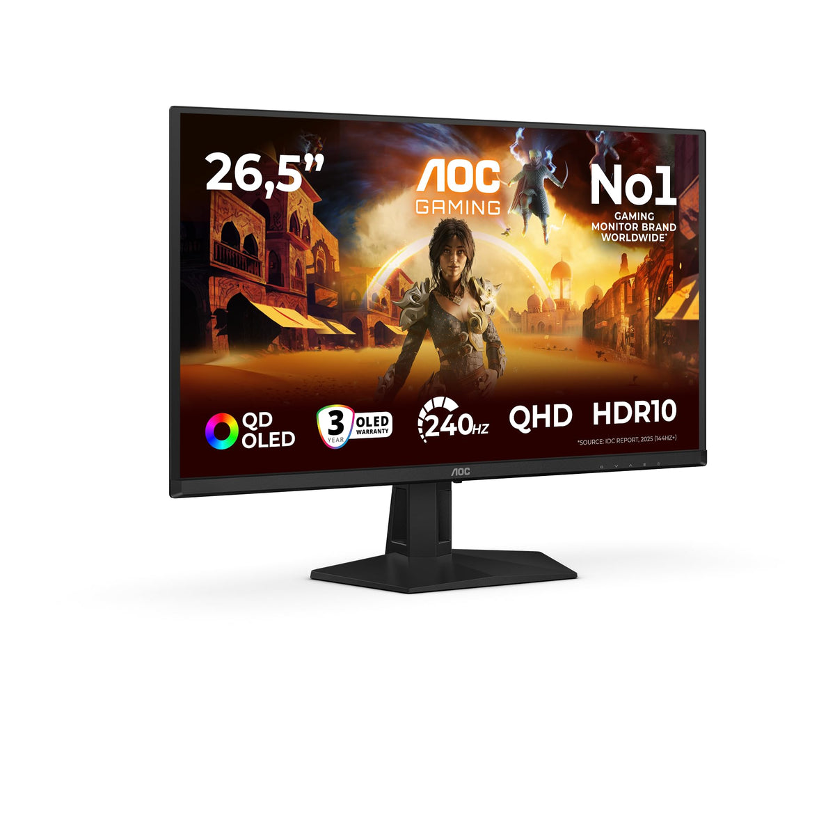 AOC Q27G41ZDF 27-inch WQHD Gaming Monitor, 240Hz, QD-OLED Panel, 0.03ms GtG, HDR10, G-Sync Compatible, (2560x1440 HDMI 1x 2.0 DP 1x 1.4) Black