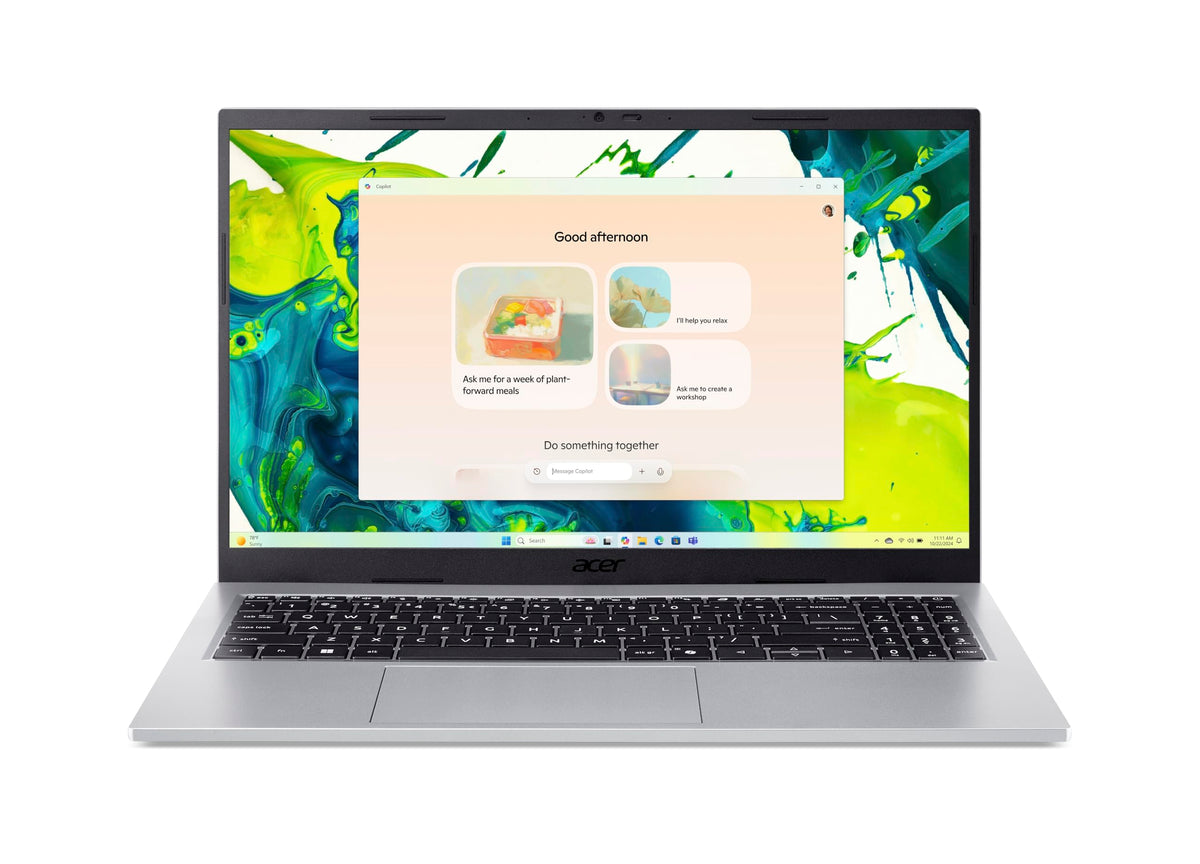 Laptop Acer Aspire Go 15 (AG15-72P-52M0), display FHD IPS de 15,6", Intel Core 5 120U, 16 GB RAM, 512 GB SSD, grafică Intel, Windows 11, tastatură QWERTY, argintiu.
