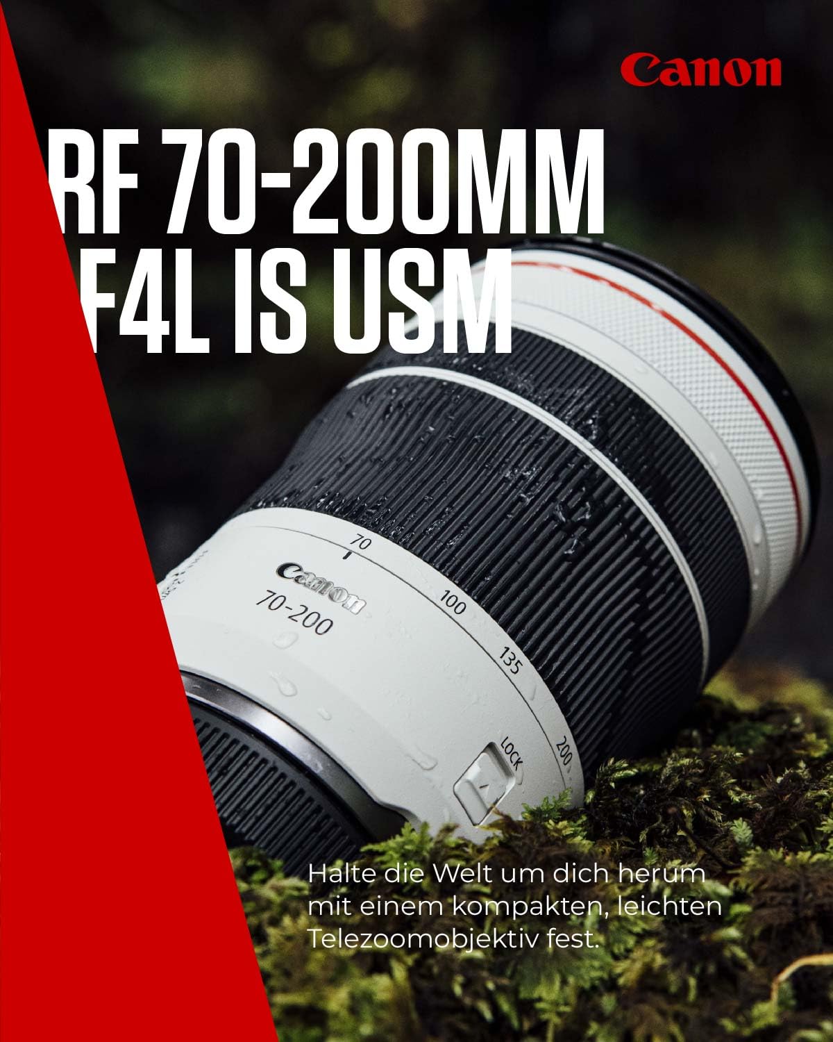 Canon RF 70-200mm F4L IS USM Obiectiv | Deschidere constantă a diafragmei de 1:4, design compact și ușor, rezistent la intemperii, compatibil cu toate camerele Canon din seria EOS R - 4318C005