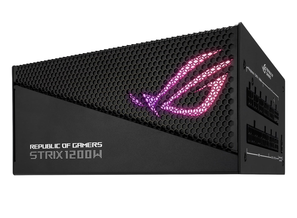ASUS ROG Strix 1200 W Gold Aura Edition Power Supply (80+ Gold Certified, ATX 3.0, Cybenetics Lambda A+ Certified, PCIe Gen 5.0, Axial-Tech, Aura Sync Fan) - 90YE00P0-B0NA00