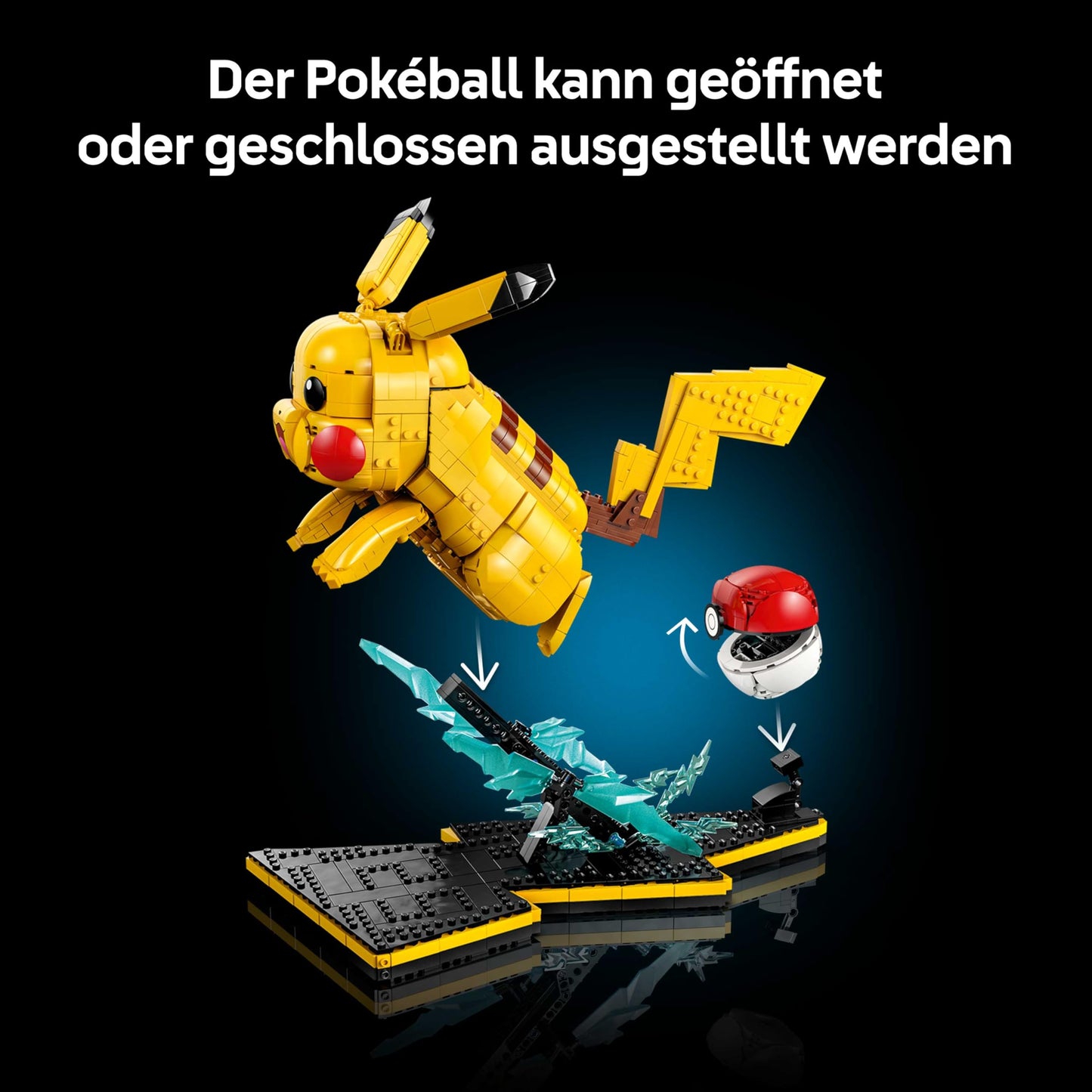LEGO Pokémon Pikachu and Poké Ball - building set for adults - model building with movable anime figure and dynamic stand - DIY decoration for room or desk - gift for gaming fans - 72152