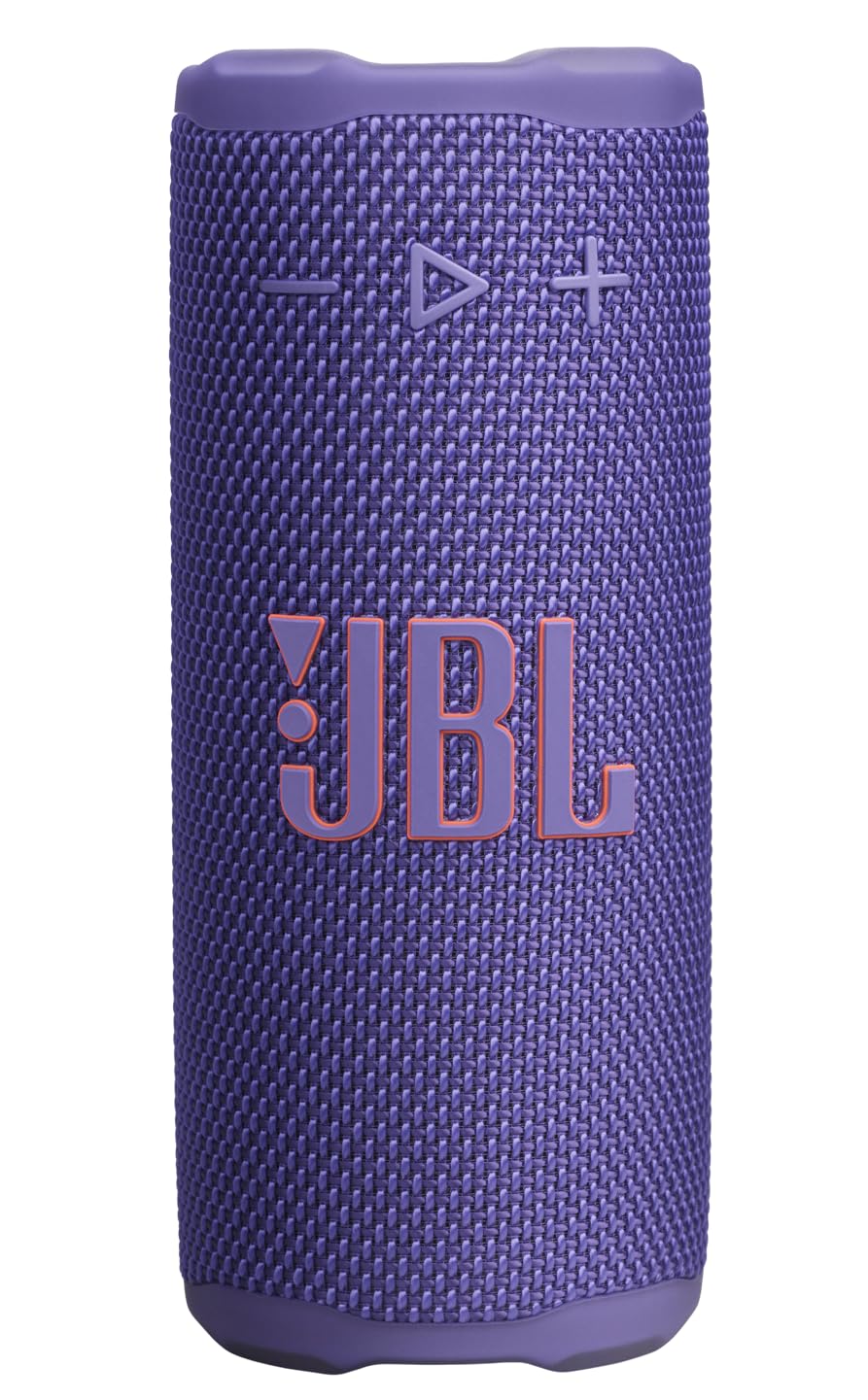 JBL Grip Compact Bluetooth Speaker, JBL Pro Sound with AI Sound Boost, IP68 Waterproof and Dustproof, Ambient Light, Up to 14h Playback, Auracast Multi-Speaker, JBL Portable App, Purple - JBLGRIPPUR