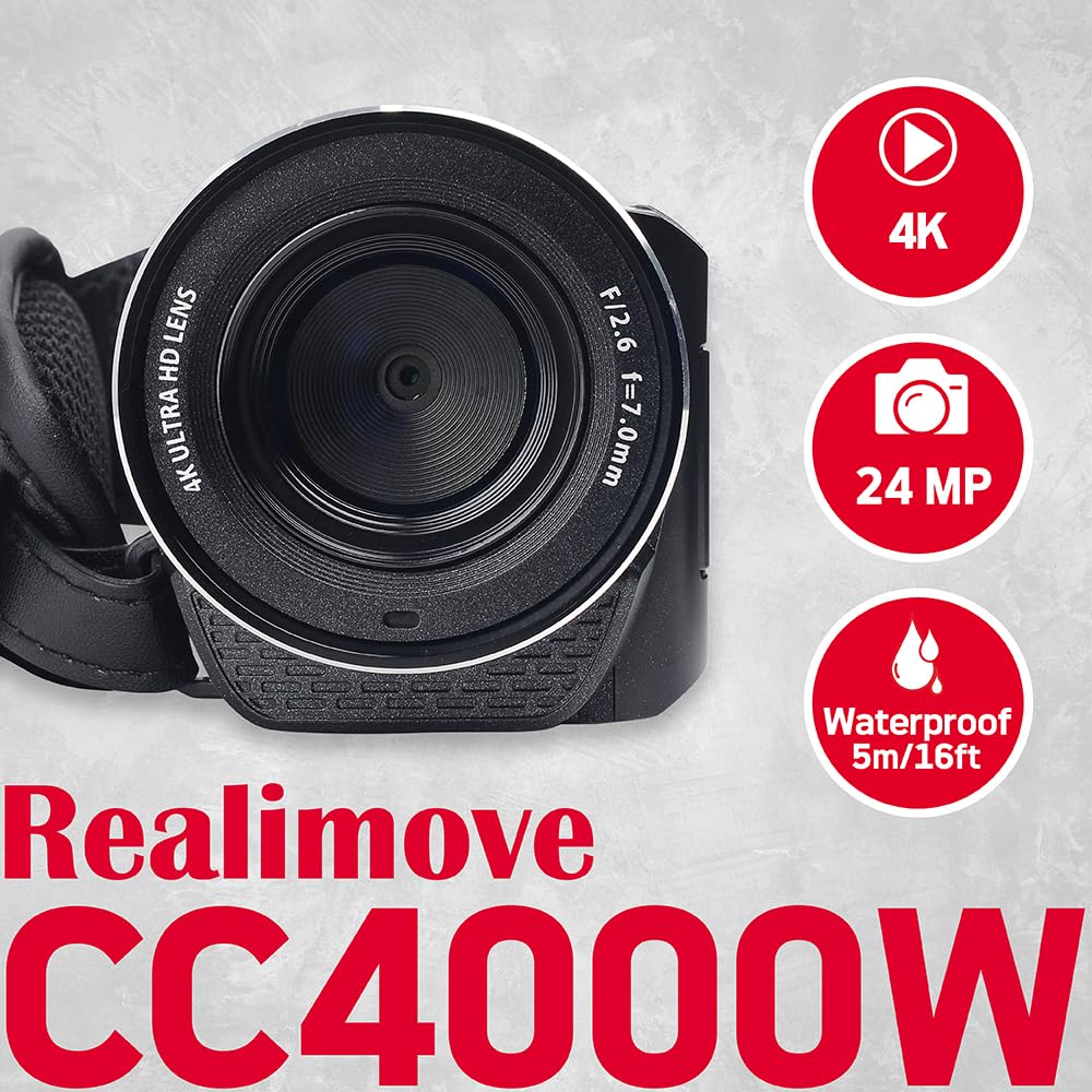 AGFAPHOTO Realimove CC4000W Camcorder Waterproof 4K