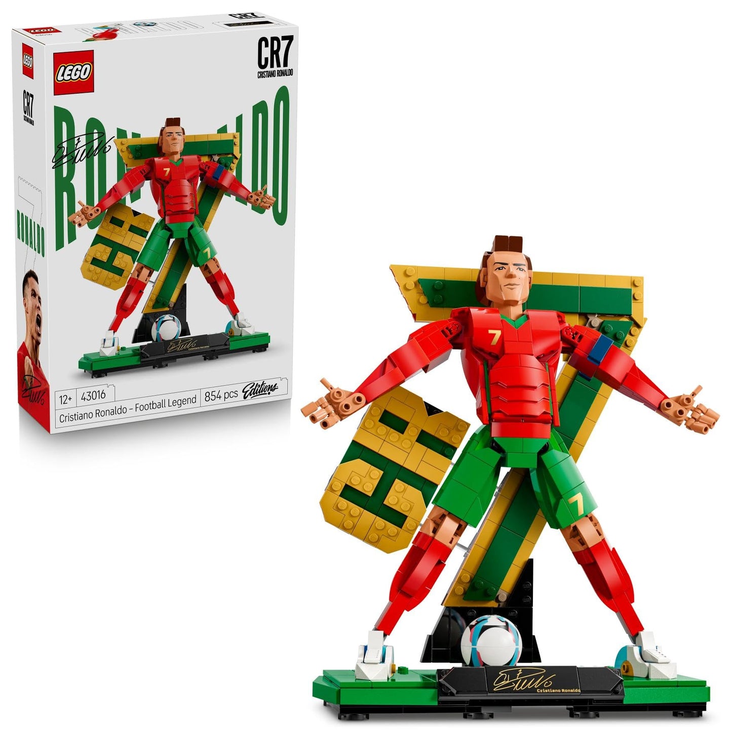 LEGO Editions Cristiano Ronaldo - Football Legend Toy - 3D Figures Model Building - DIY Children's Room Decoration - Gift for Boys, Girls from 12 Years and Adult Sports Fans - 43016