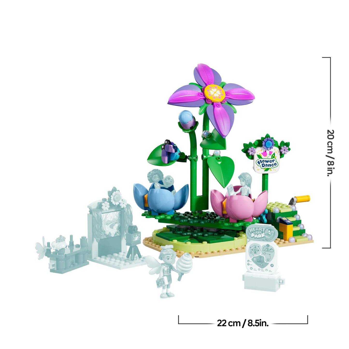LEGO Friends fairy cup carousel with flower decoration - toy with 3 minifigures, photo booth & accessories - children's room decoration - gift idea for girls aged 7 and over - 42702